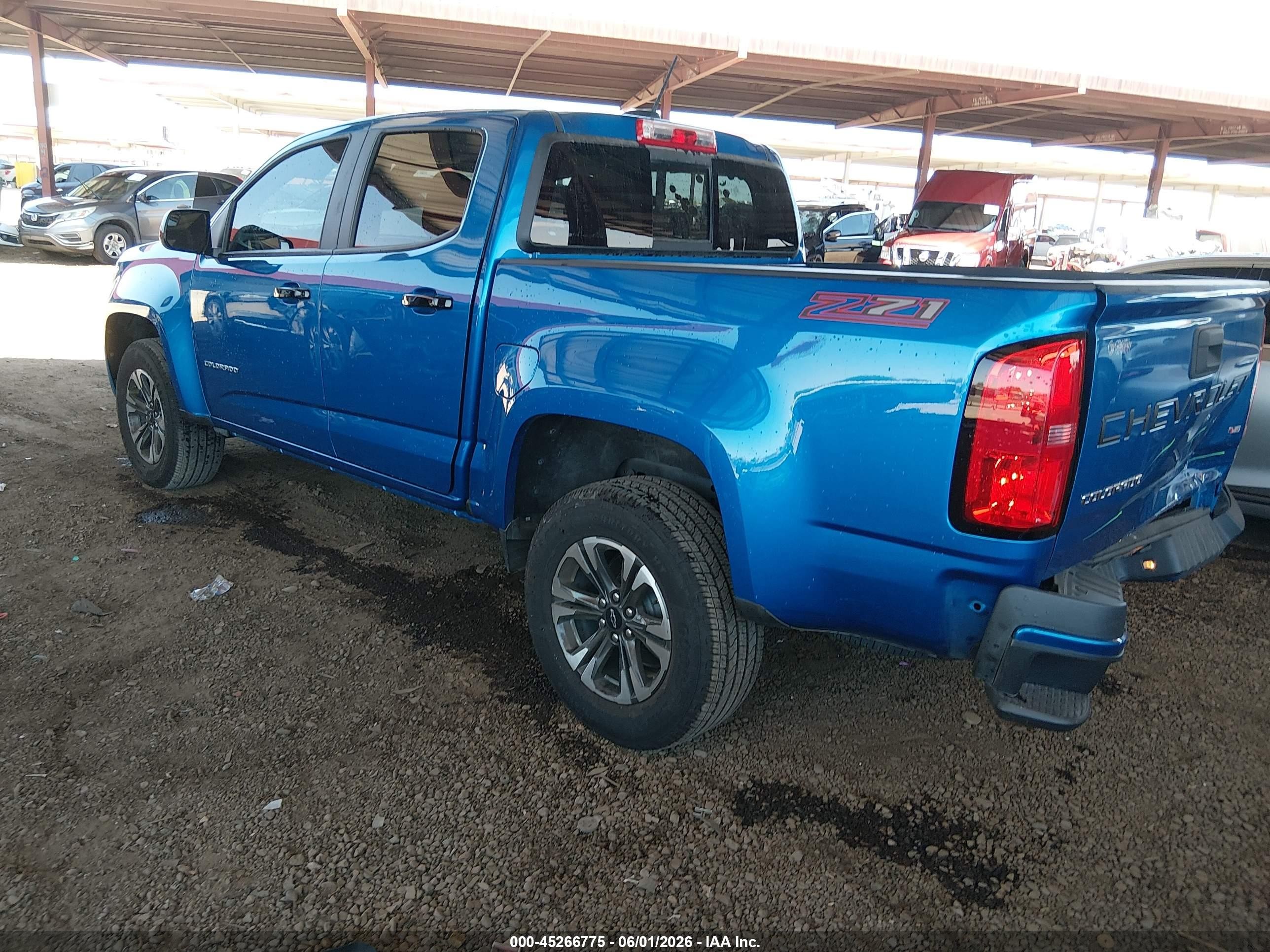 2021 Chevrolet Colorado 2wd  Short Box Z71 Синий vin: 1GCGSDENXM1260099