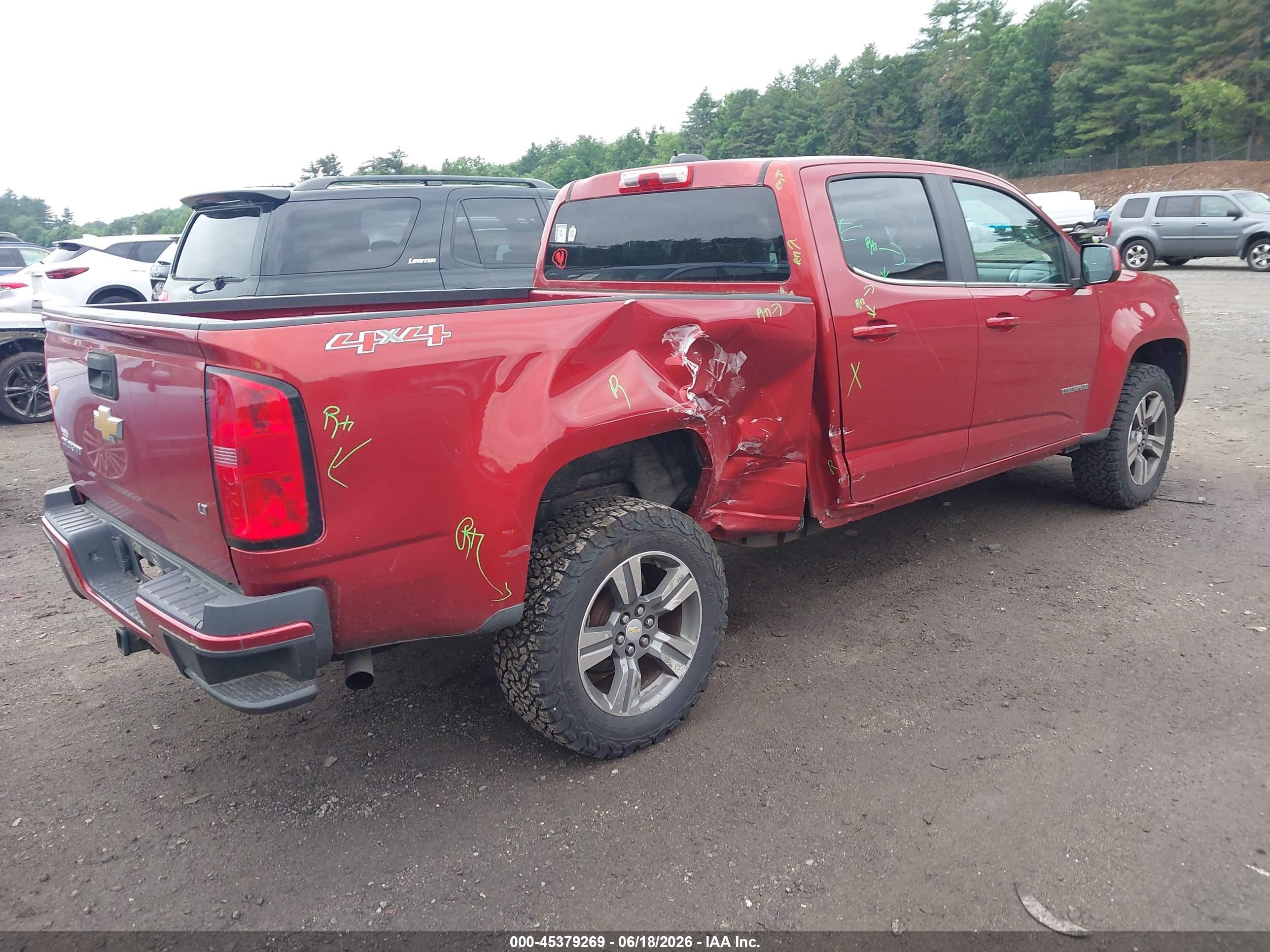 2015 Chevrolet Colorado 4wd Lt Red vin: 1GCGTBE34F1128832