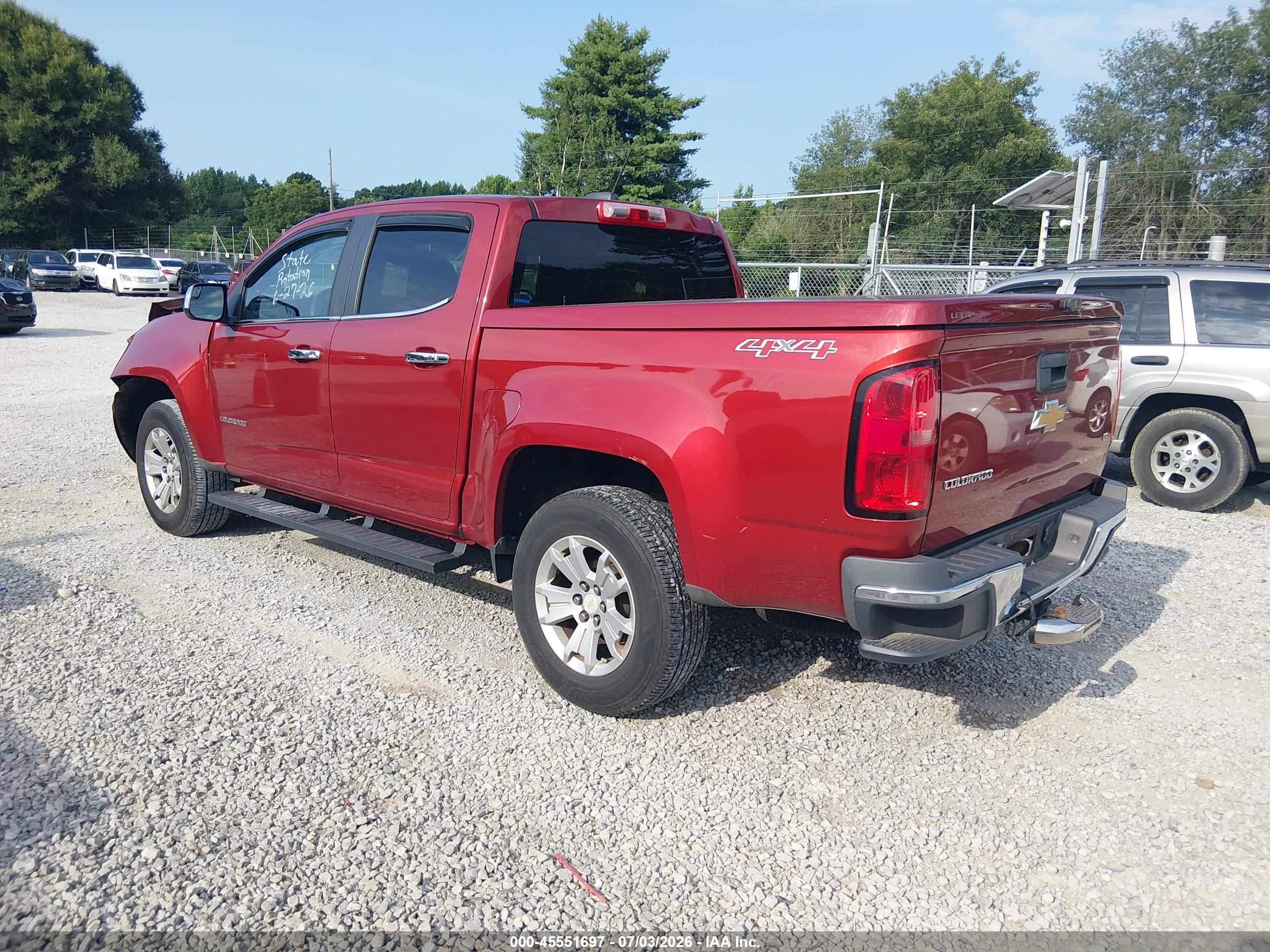 2015 Chevrolet Colorado Lt Red vin: 1GCGTBE39F1197368