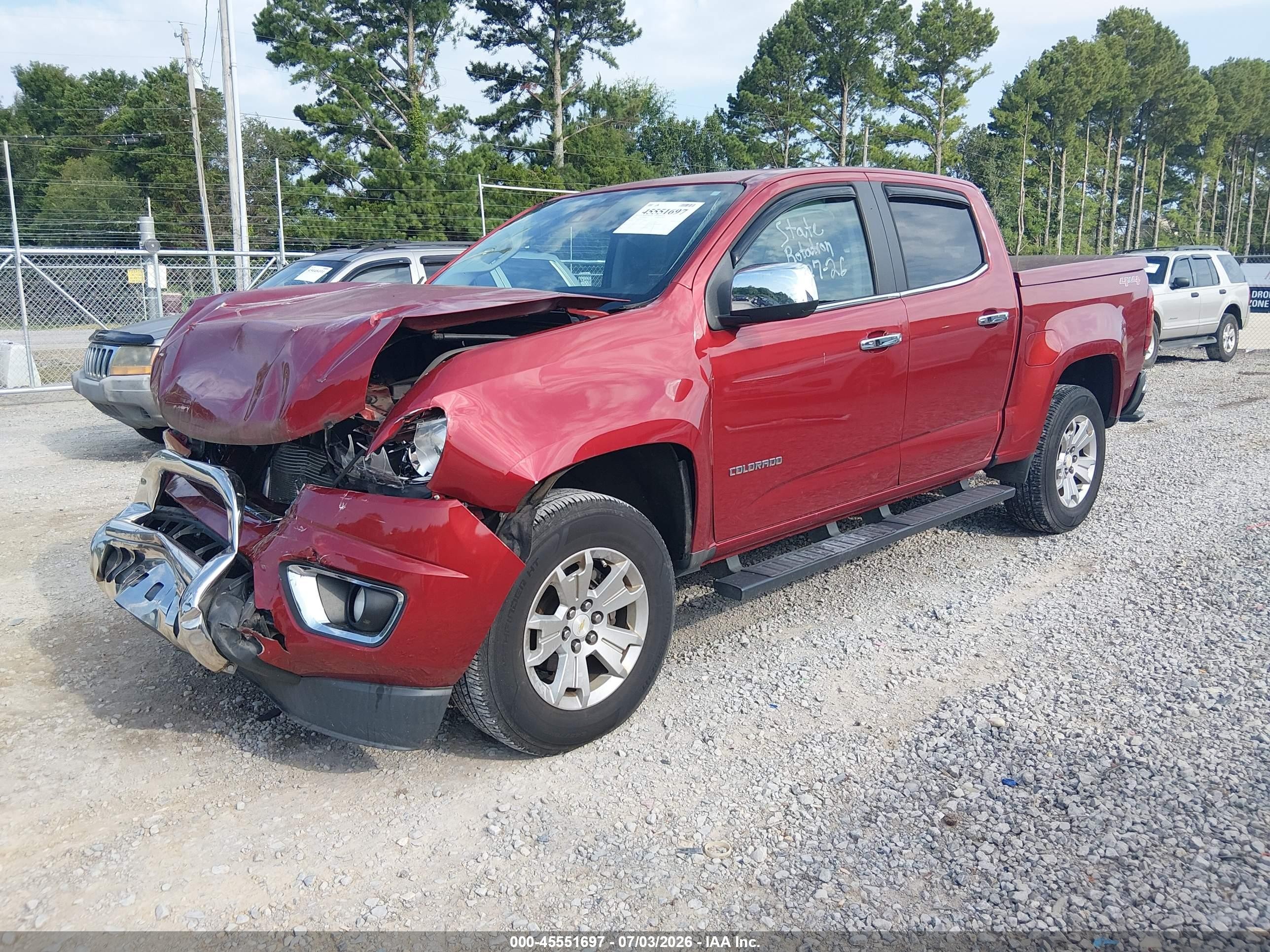 2015 Chevrolet Colorado Lt Red vin: 1GCGTBE39F1197368