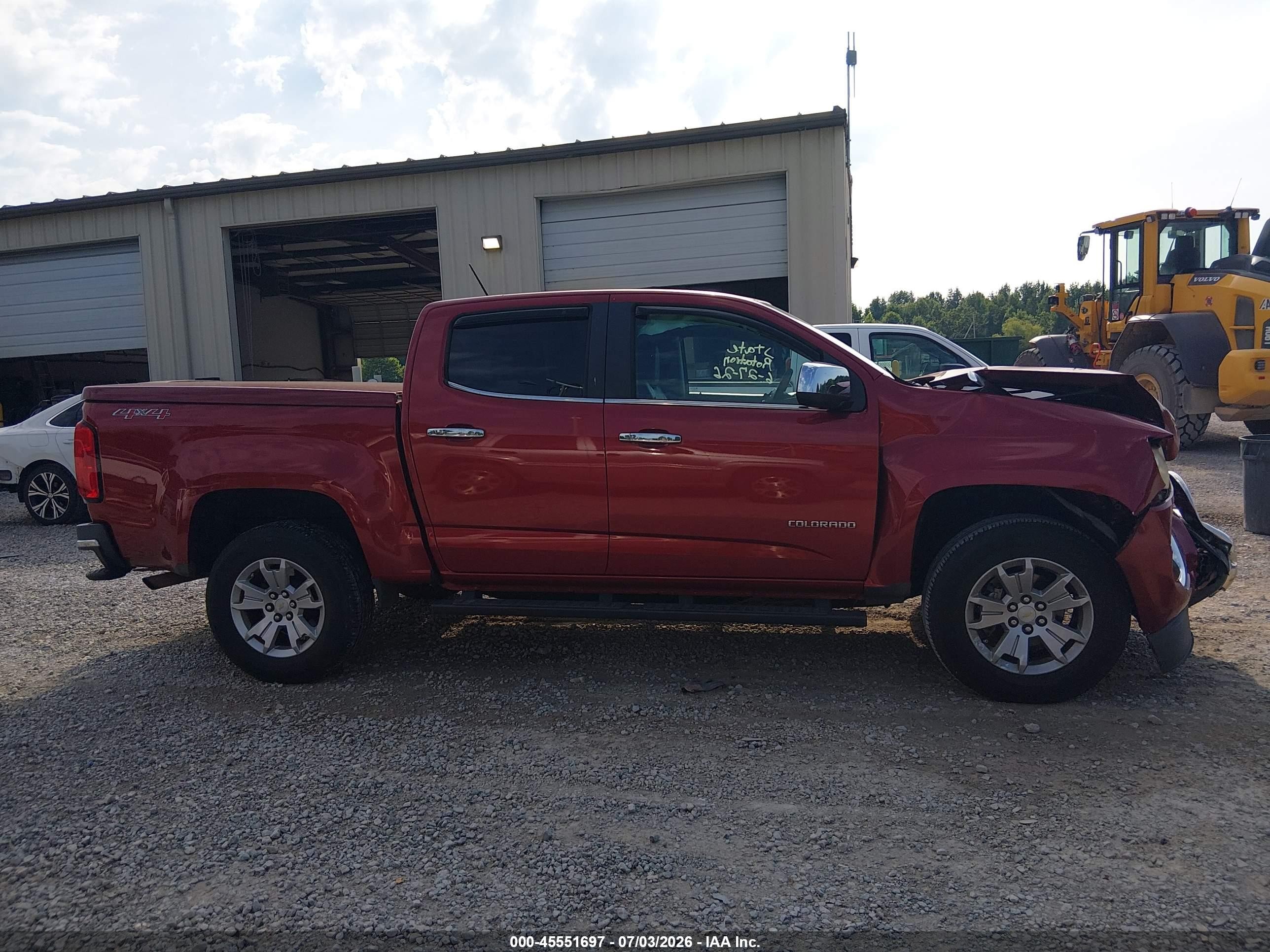 2015 Chevrolet Colorado Lt Red vin: 1GCGTBE39F1197368