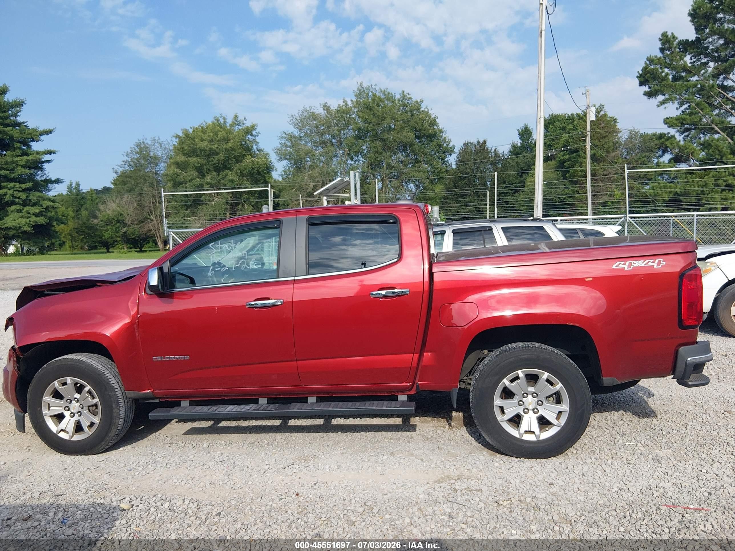 2015 Chevrolet Colorado Lt Red vin: 1GCGTBE39F1197368