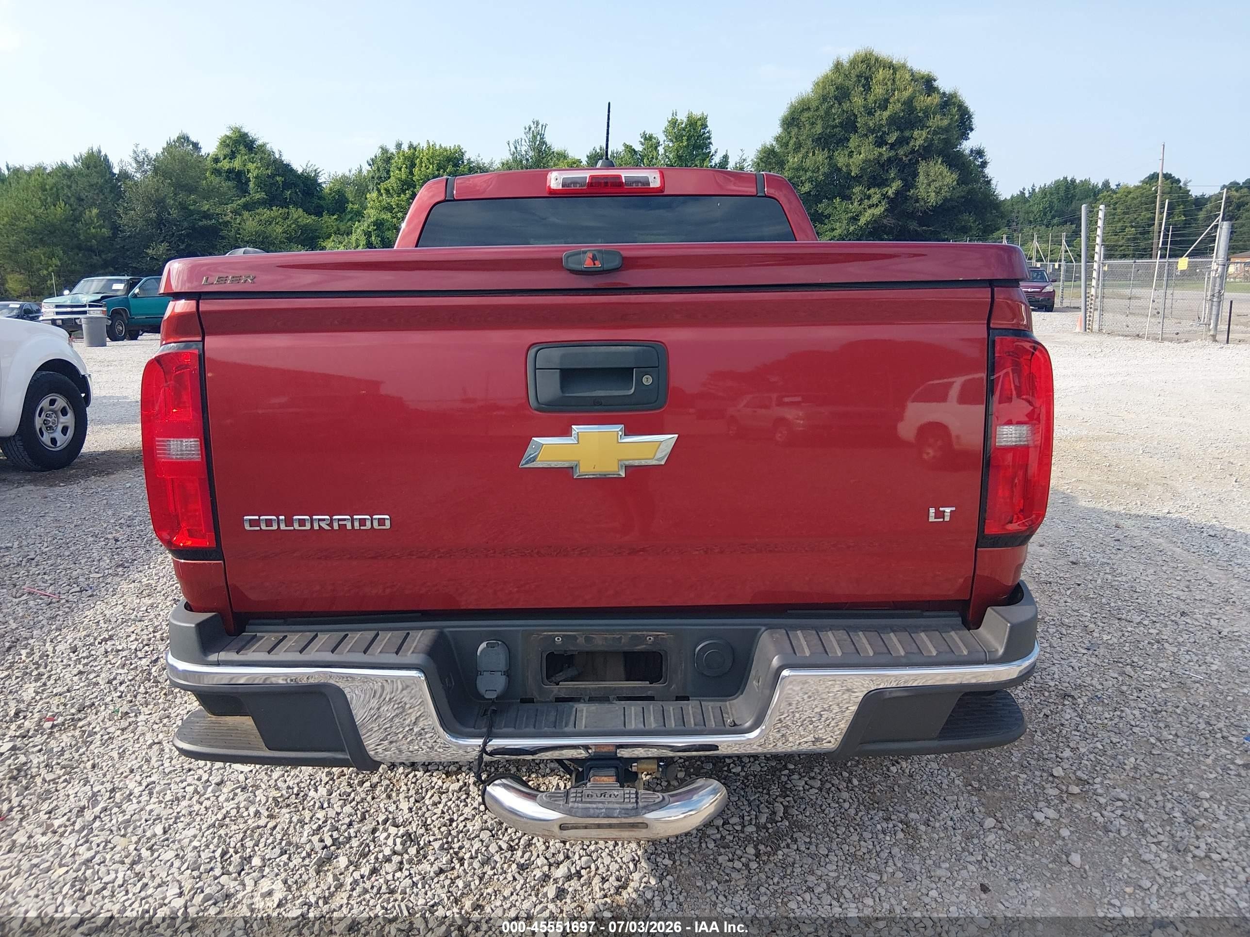 2015 Chevrolet Colorado Lt Red vin: 1GCGTBE39F1197368