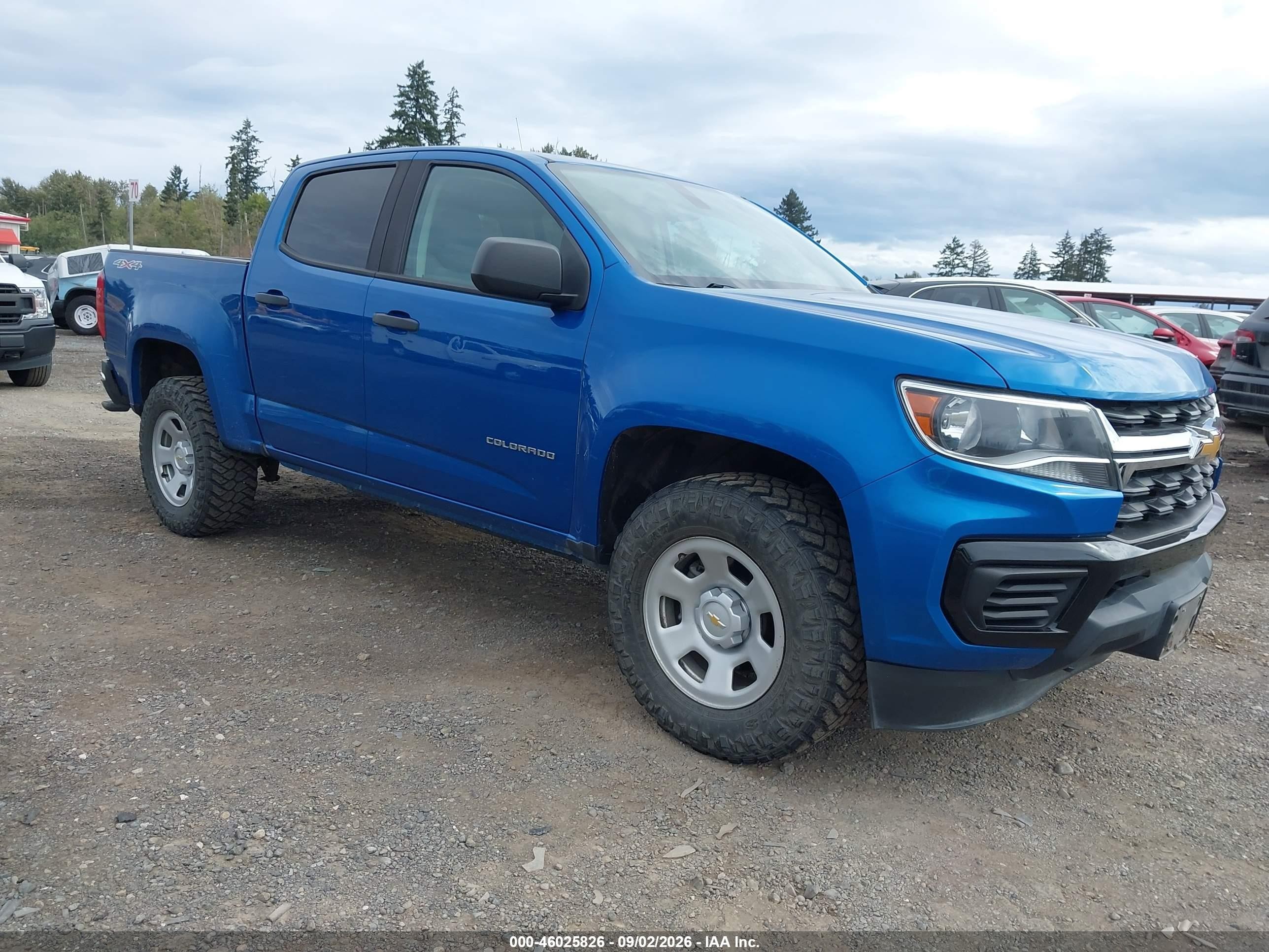 2022 Chevrolet Colorado 4wd  Short Box Wt Blue vin: 1GCGTBEN4N1118477