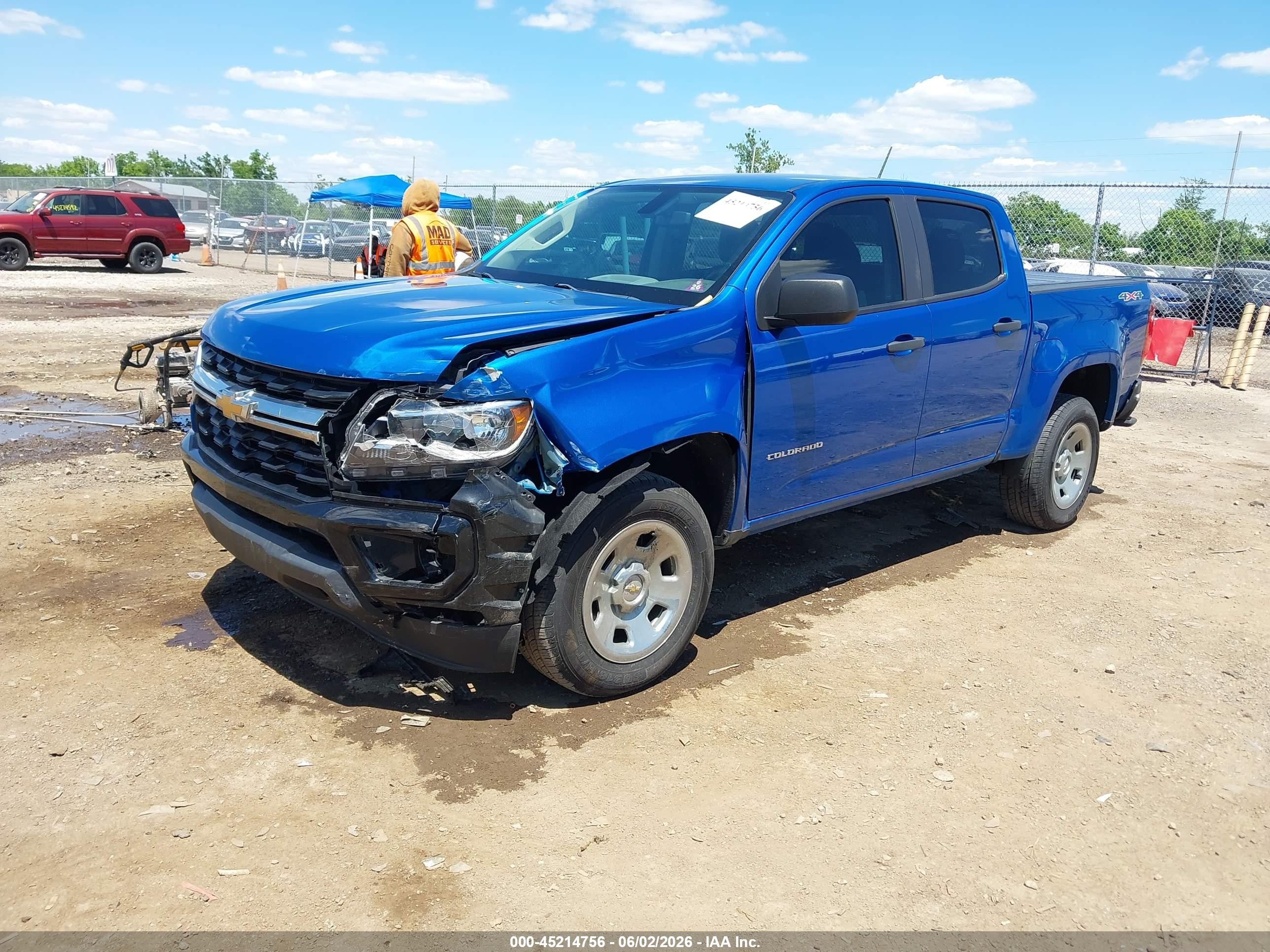 2021 Chevrolet Colorado 4wd  Short Box Wt Blue vin: 1GCGTBEN5M1236584