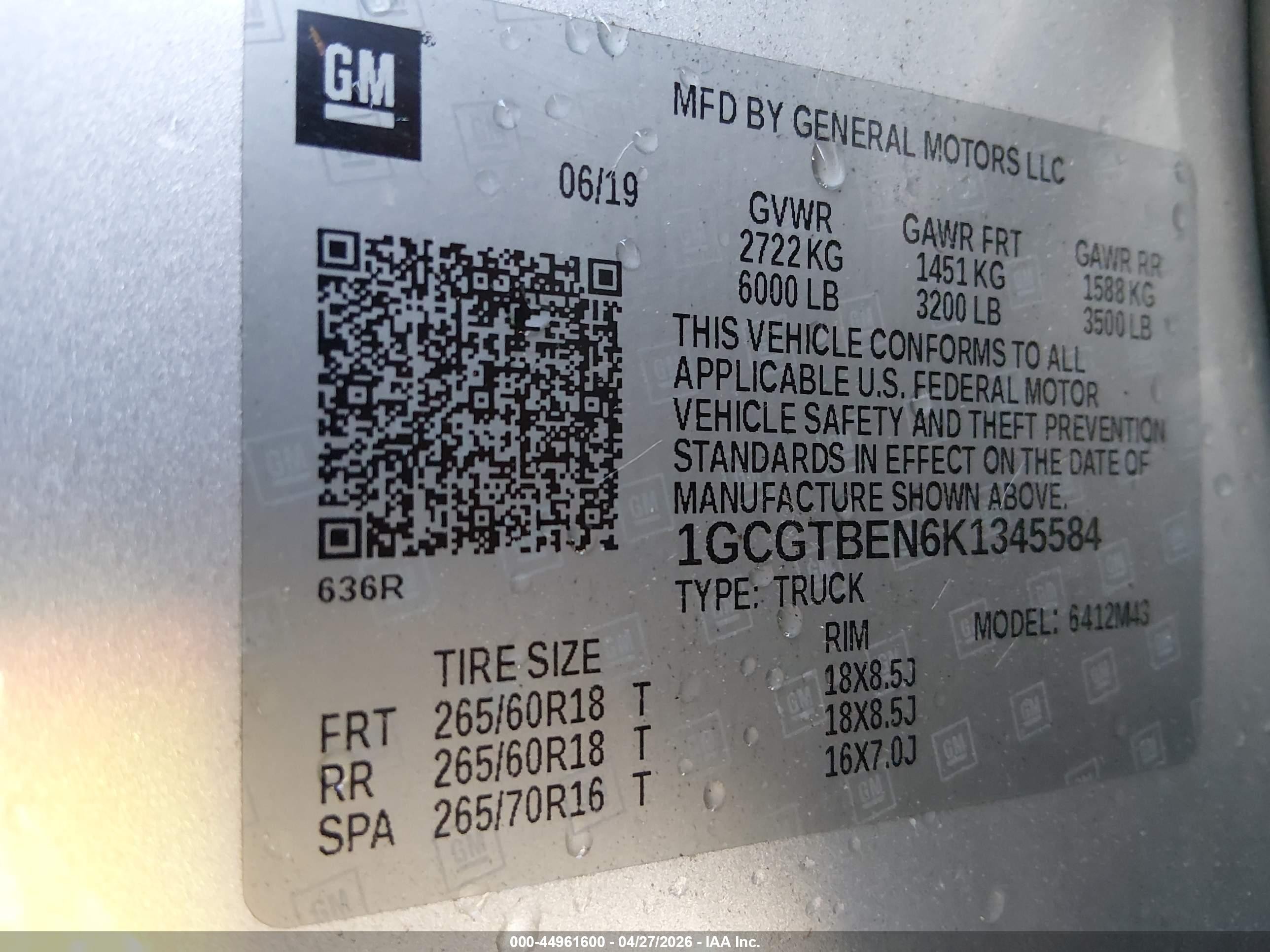 2019 Chevrolet Colorado Wt Silver vin: 1GCGTBEN6K1345584