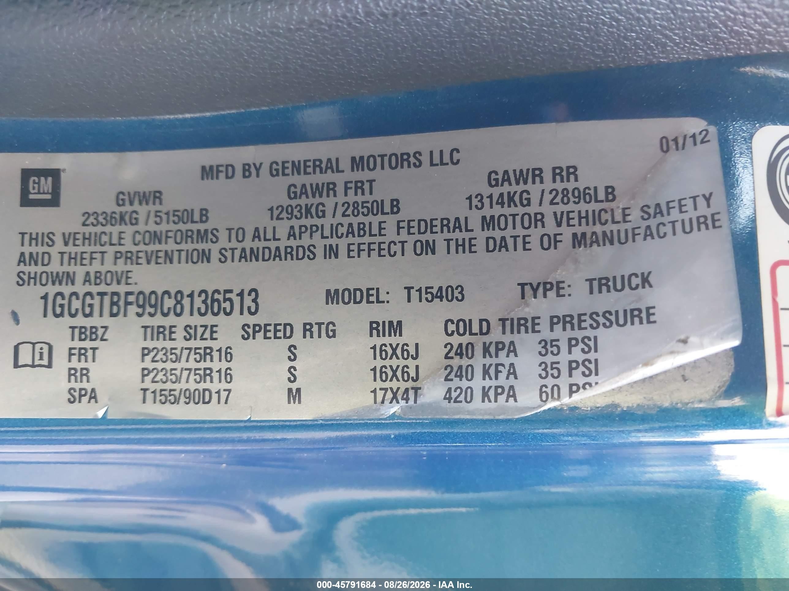2012 Chevrolet Colorado Work Truck Синий vin: 1GCGTBF99C8136513