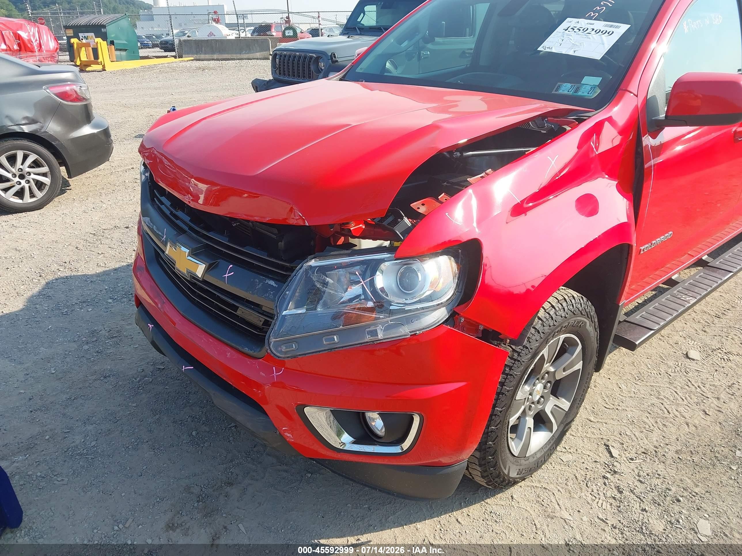2015 Chevrolet Colorado 4wd Z71 Red vin: 1GCGTCE30F1263649