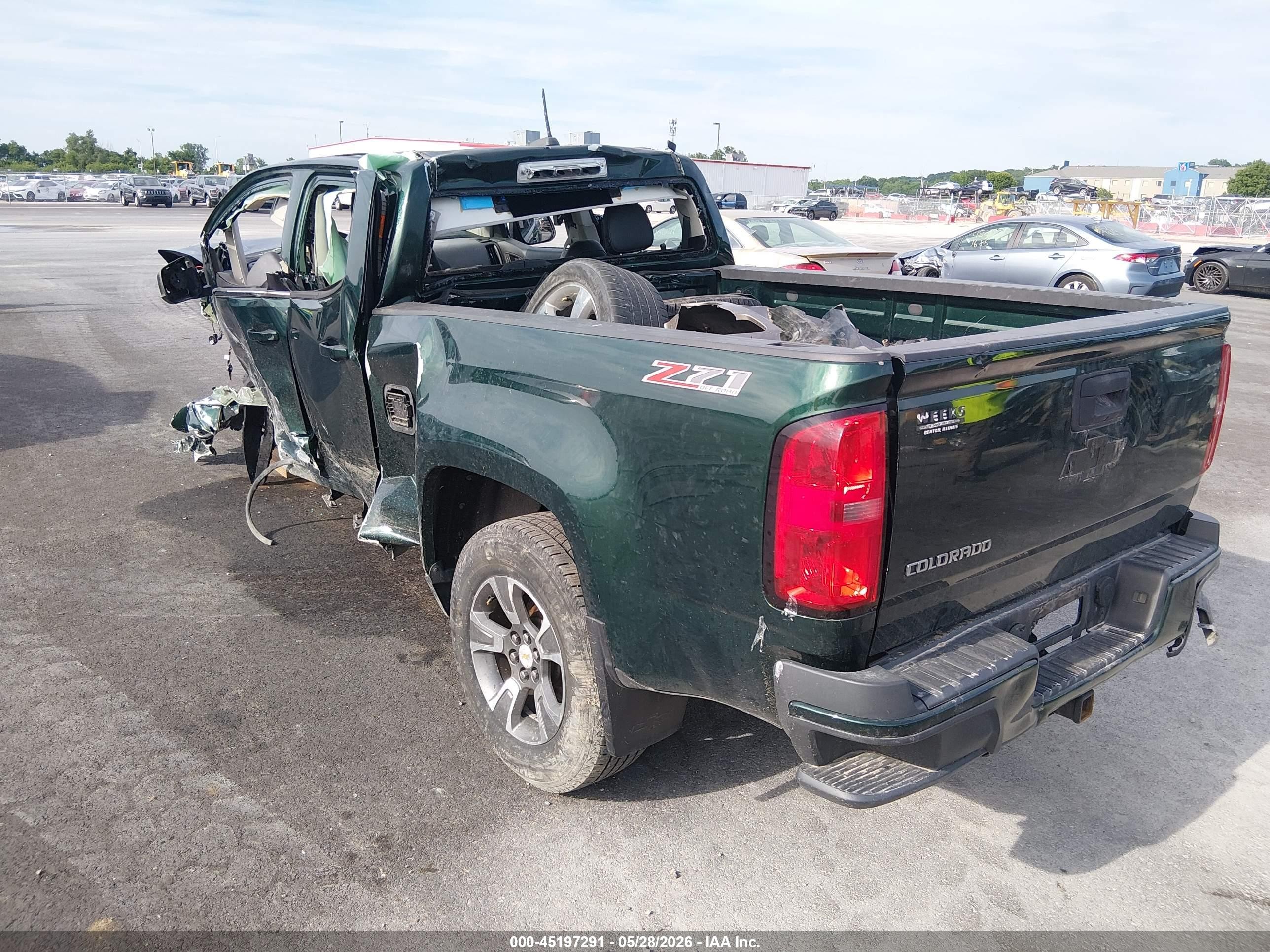2015 Chevrolet Colorado Z71 Green vin: 1GCGTCE36F1183126