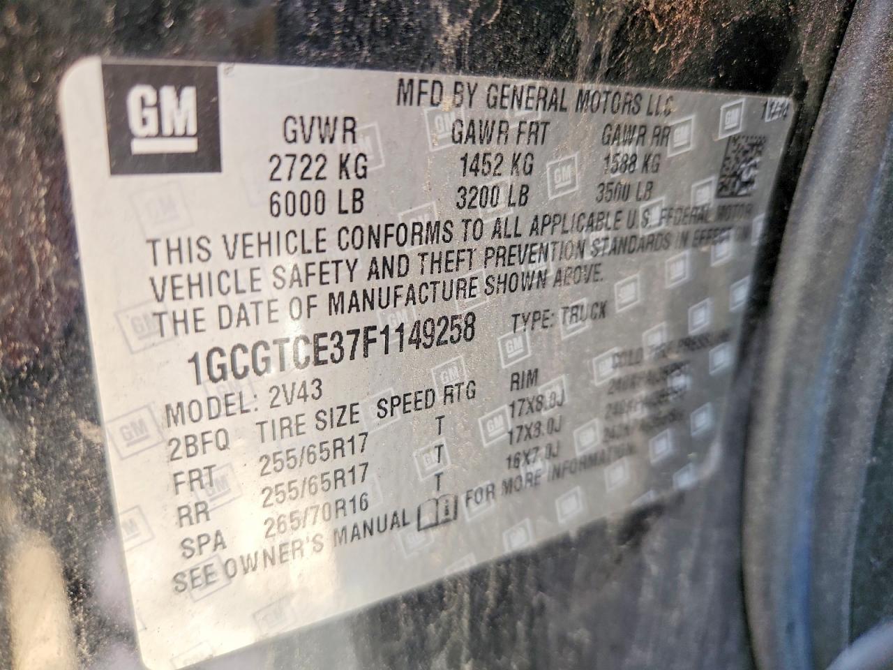 2015 Chevrolet Colorado Z71 Синий vin: 1GCGTCE37F1149258