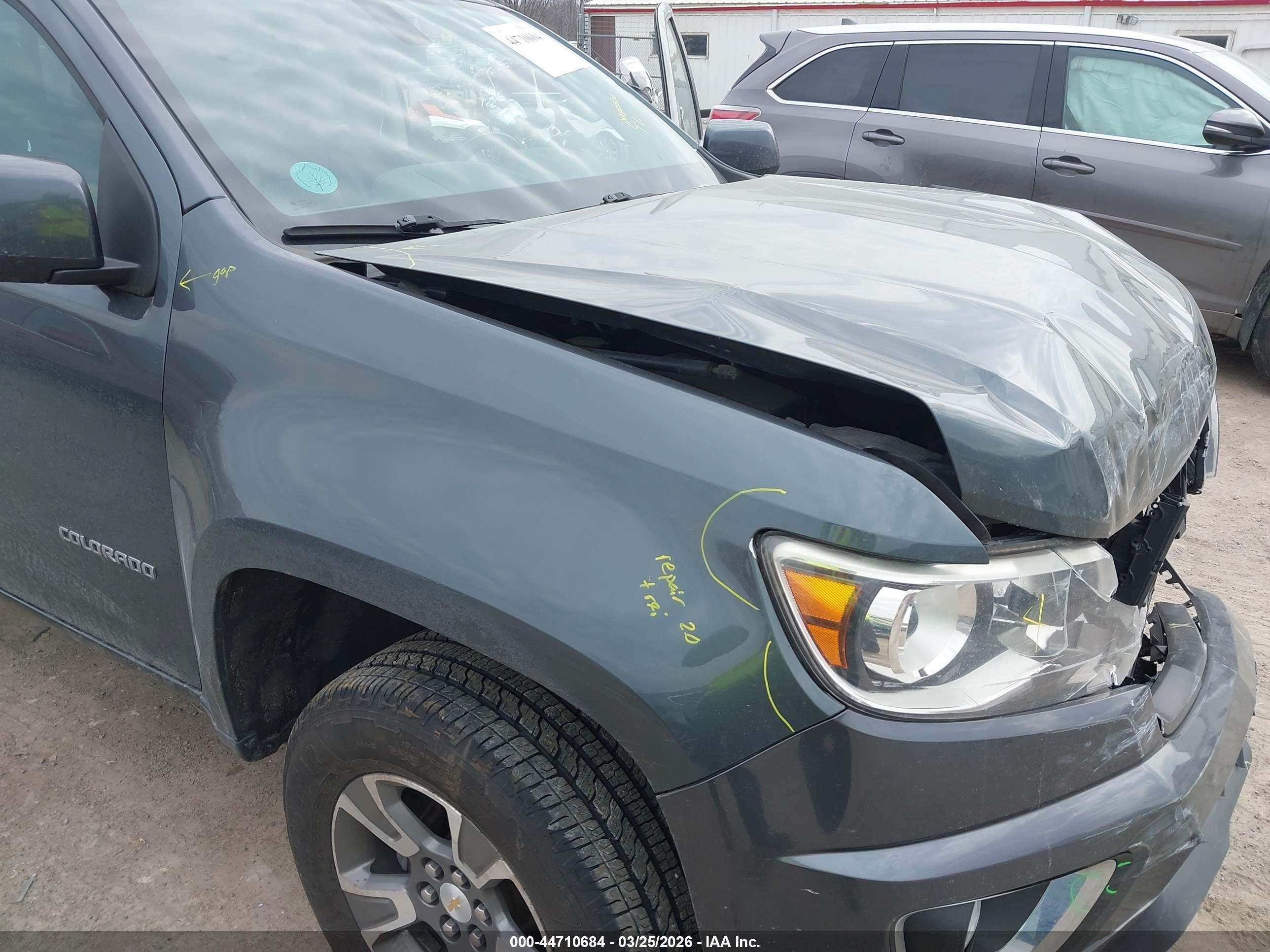 2015 Chevrolet Colorado Z71 Gray vin: 1GCGTCE37F1264233