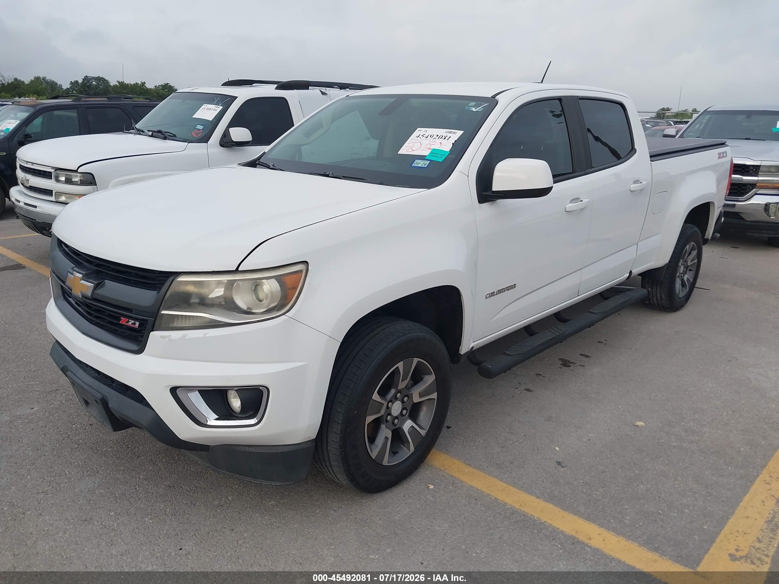 2015 Chevrolet Colorado Z71 White vin: 1GCGTCE39F1146006