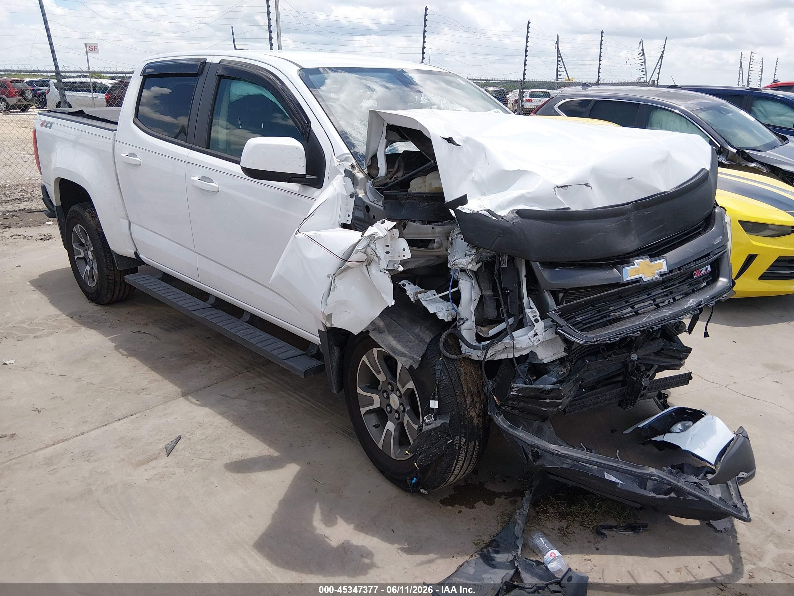 2015 Chevrolet Colorado 4wd Z71 White vin: 1GCGTCE39F1177482