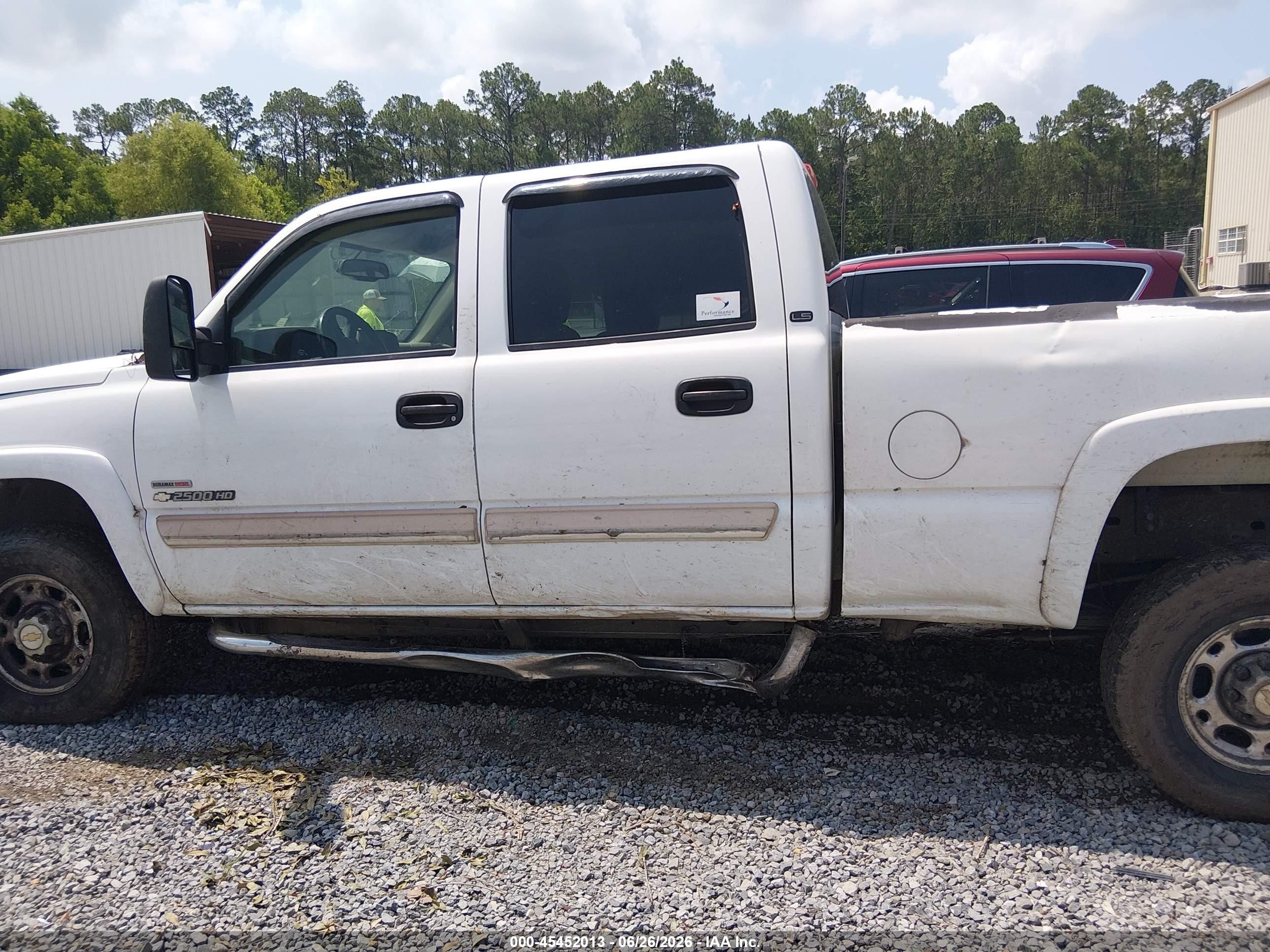 2005 Chevrolet Silverado 2500hd Ls White vin: 1GCHC23225F884272
