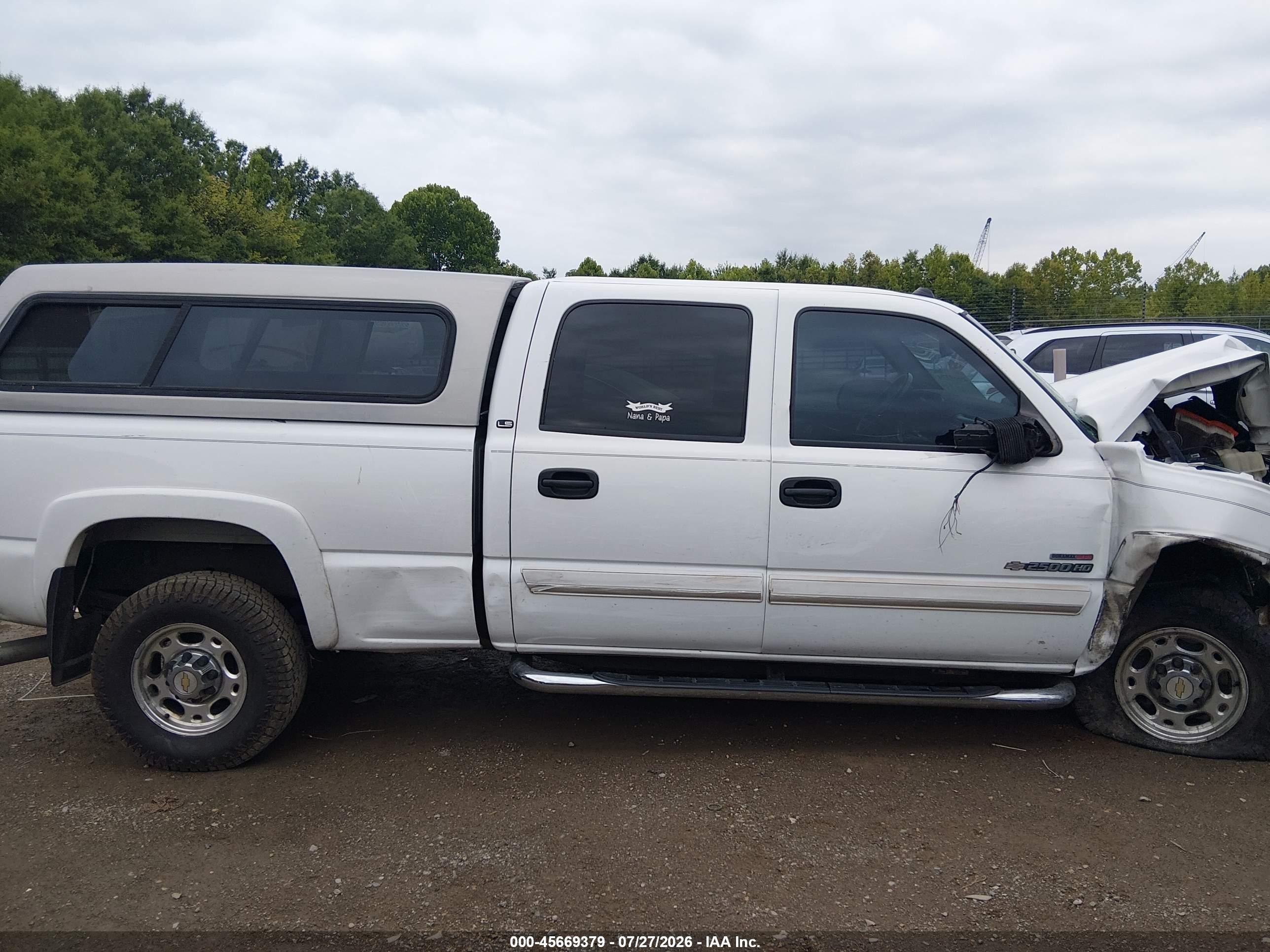 2005 Chevrolet Silverado 2500hd Ls White vin: 1GCHC23295F856520