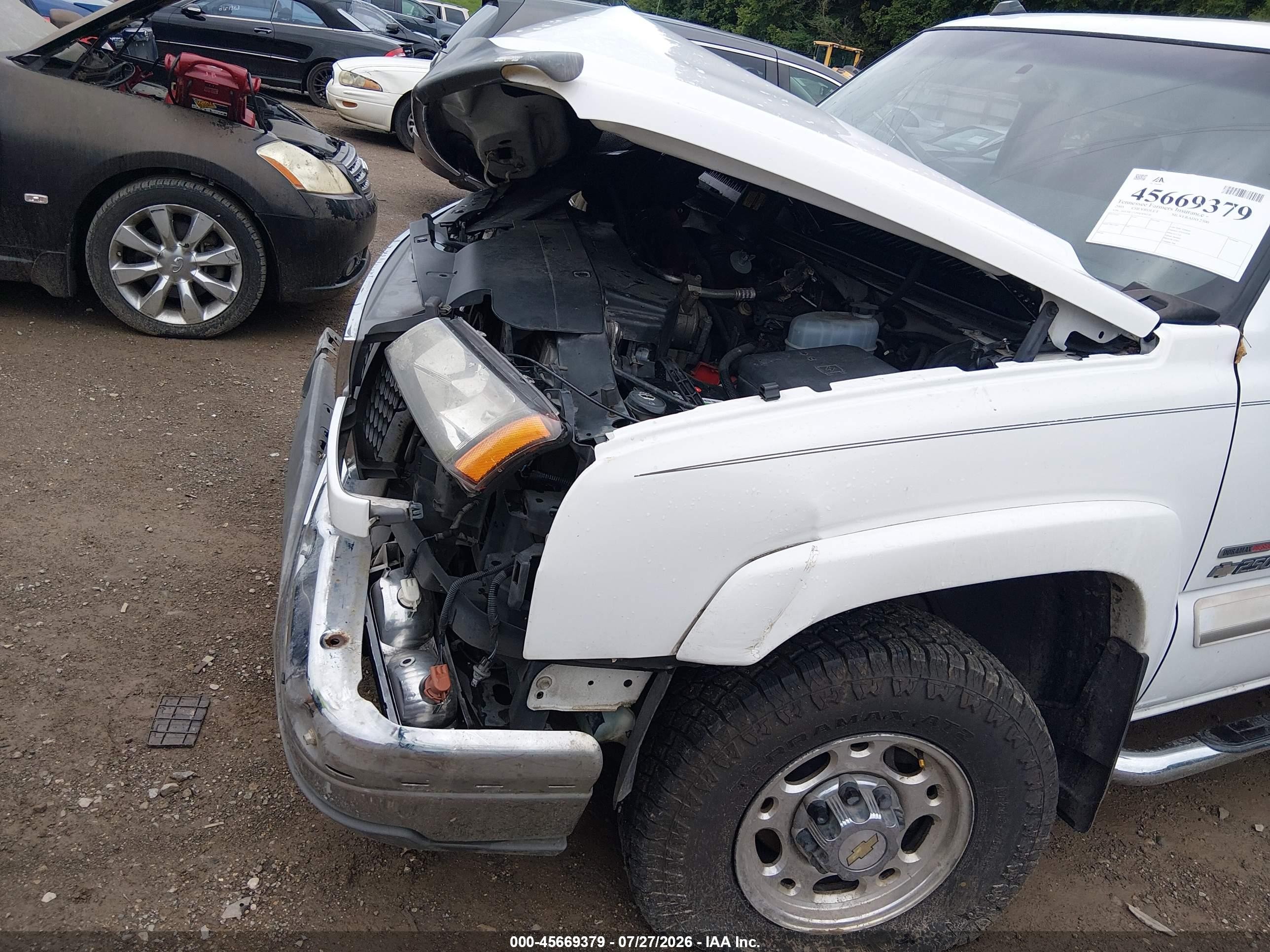 2005 Chevrolet Silverado 2500hd Ls White vin: 1GCHC23295F856520