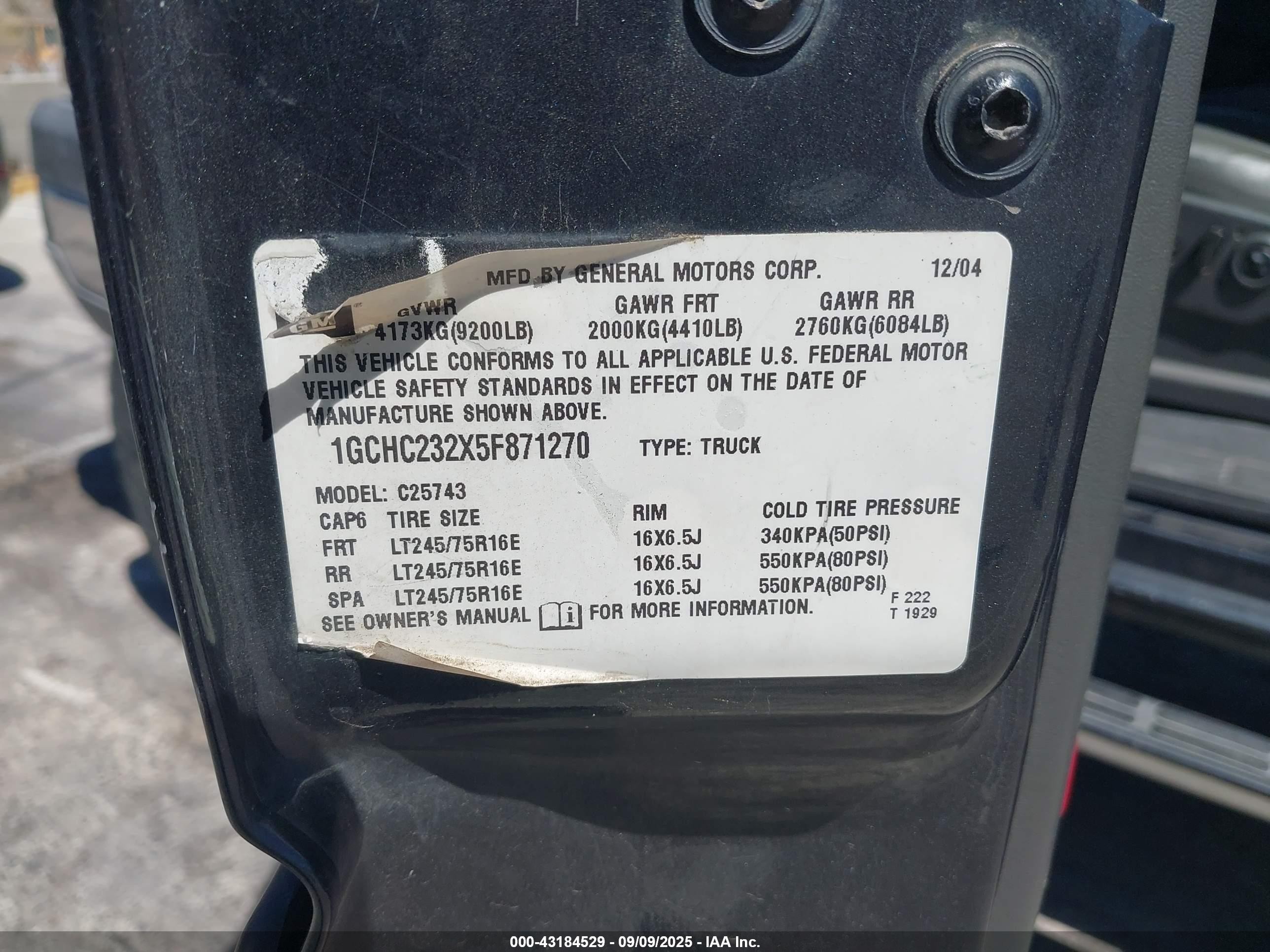 2005 Chevrolet Silverado 2500hd Lt Черный vin: 1GCHC232X5F871270
