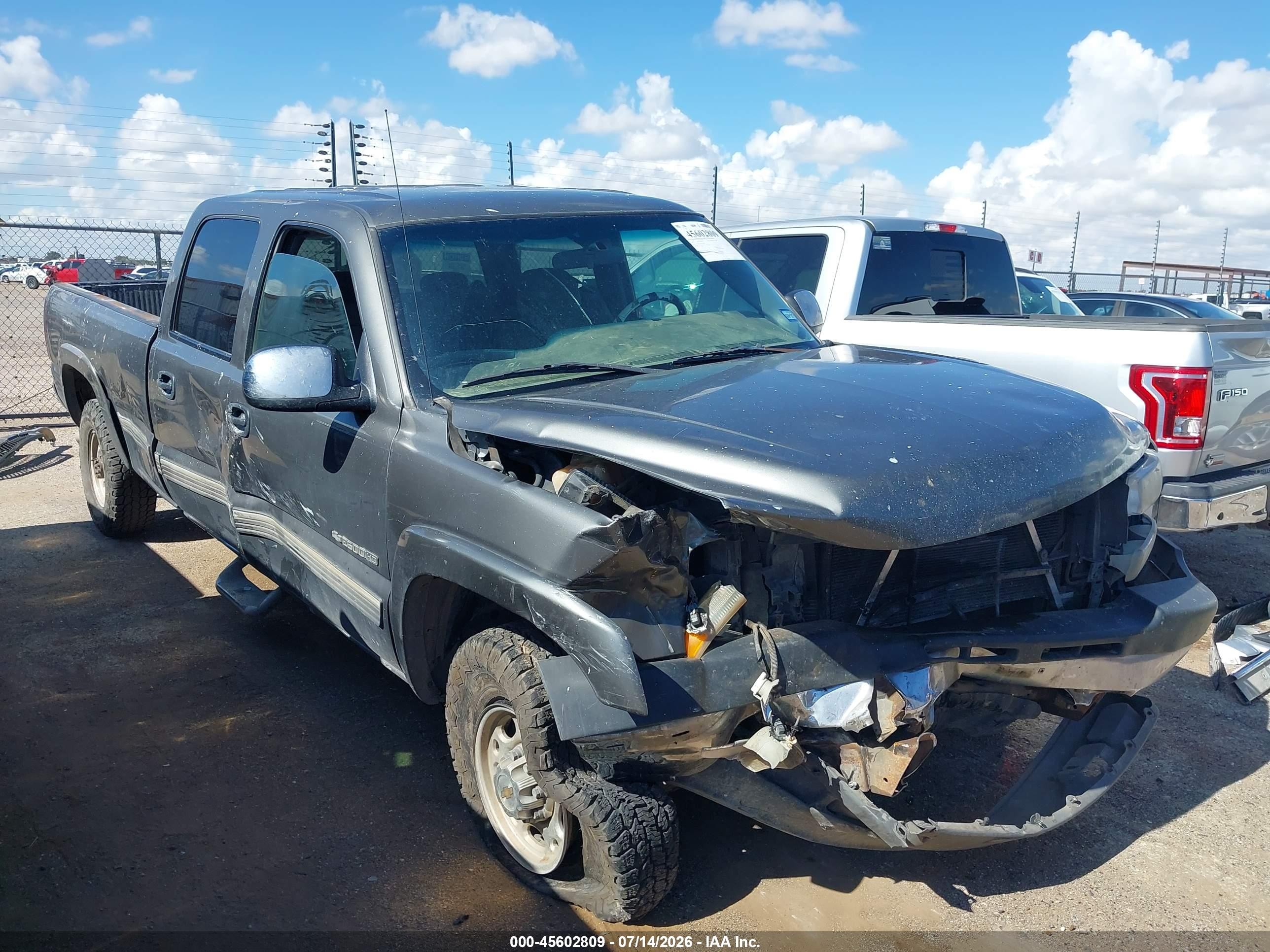 2002 Chevrolet Silverado 2500hd Ls Gray vin: 1GCHC23U32F139494