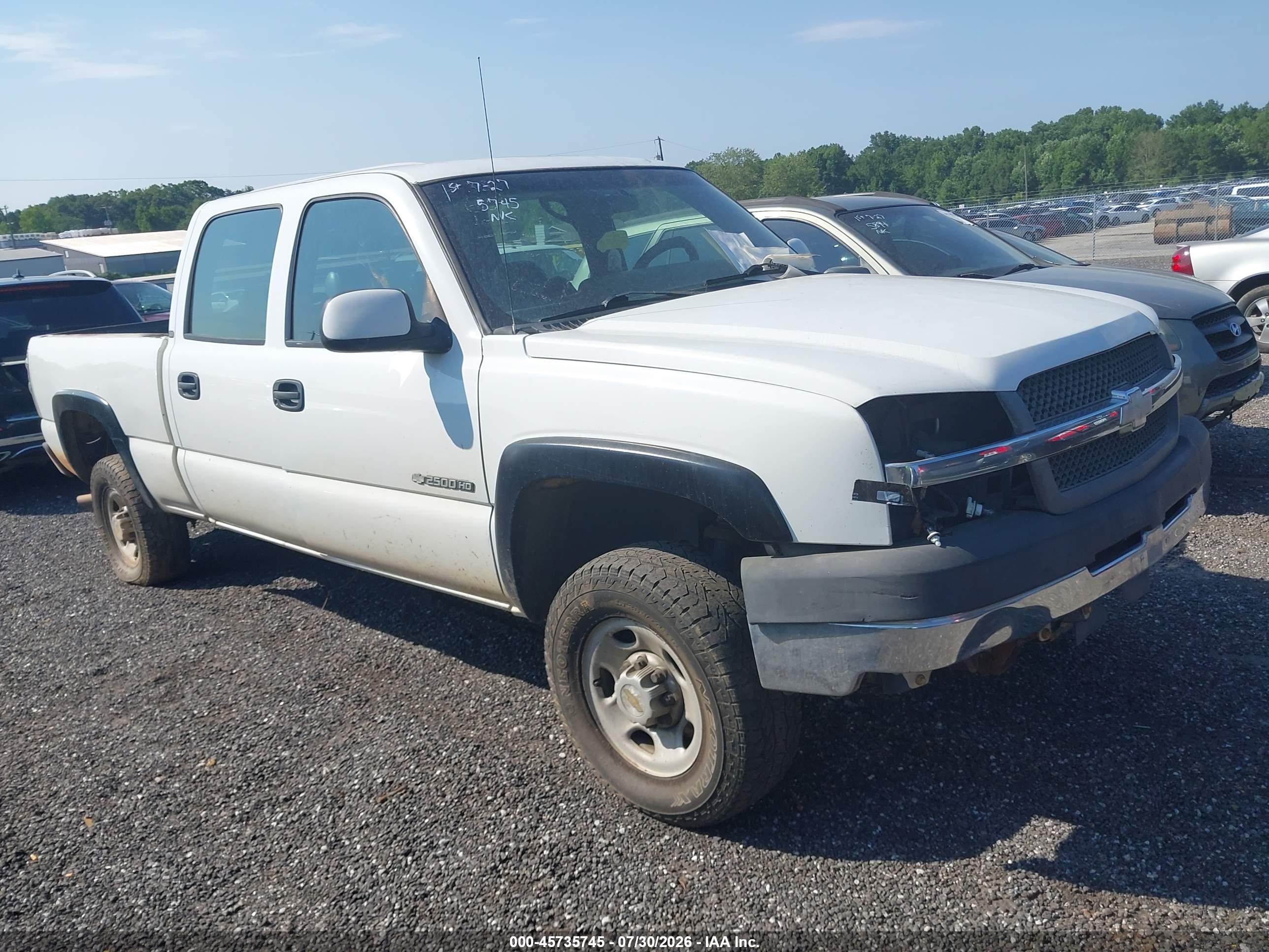 2004 Chevrolet Silverado 2500hd Work Truck White vin: 1GCHC23U34F123475