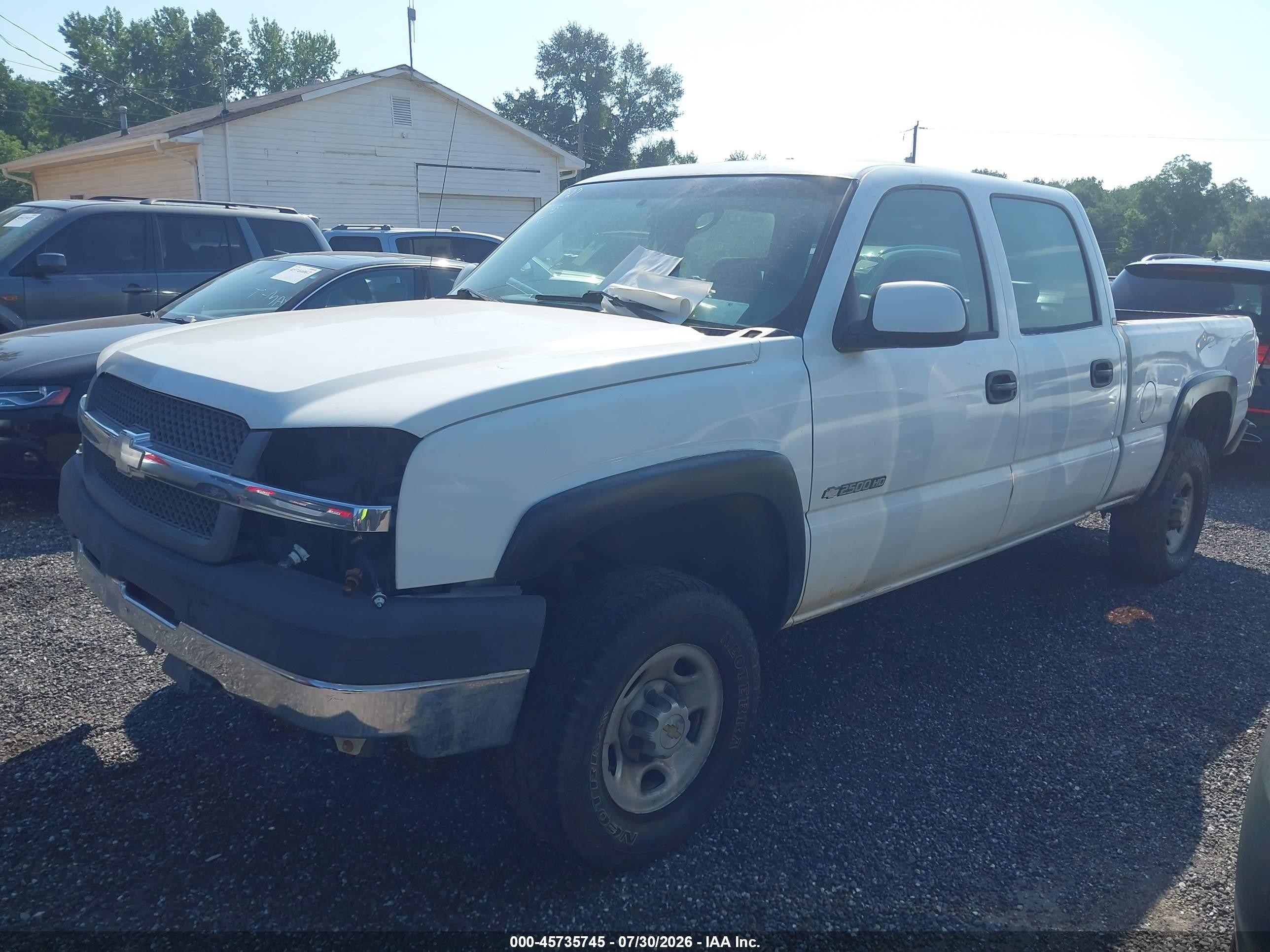 2004 Chevrolet Silverado 2500hd Work Truck White vin: 1GCHC23U34F123475