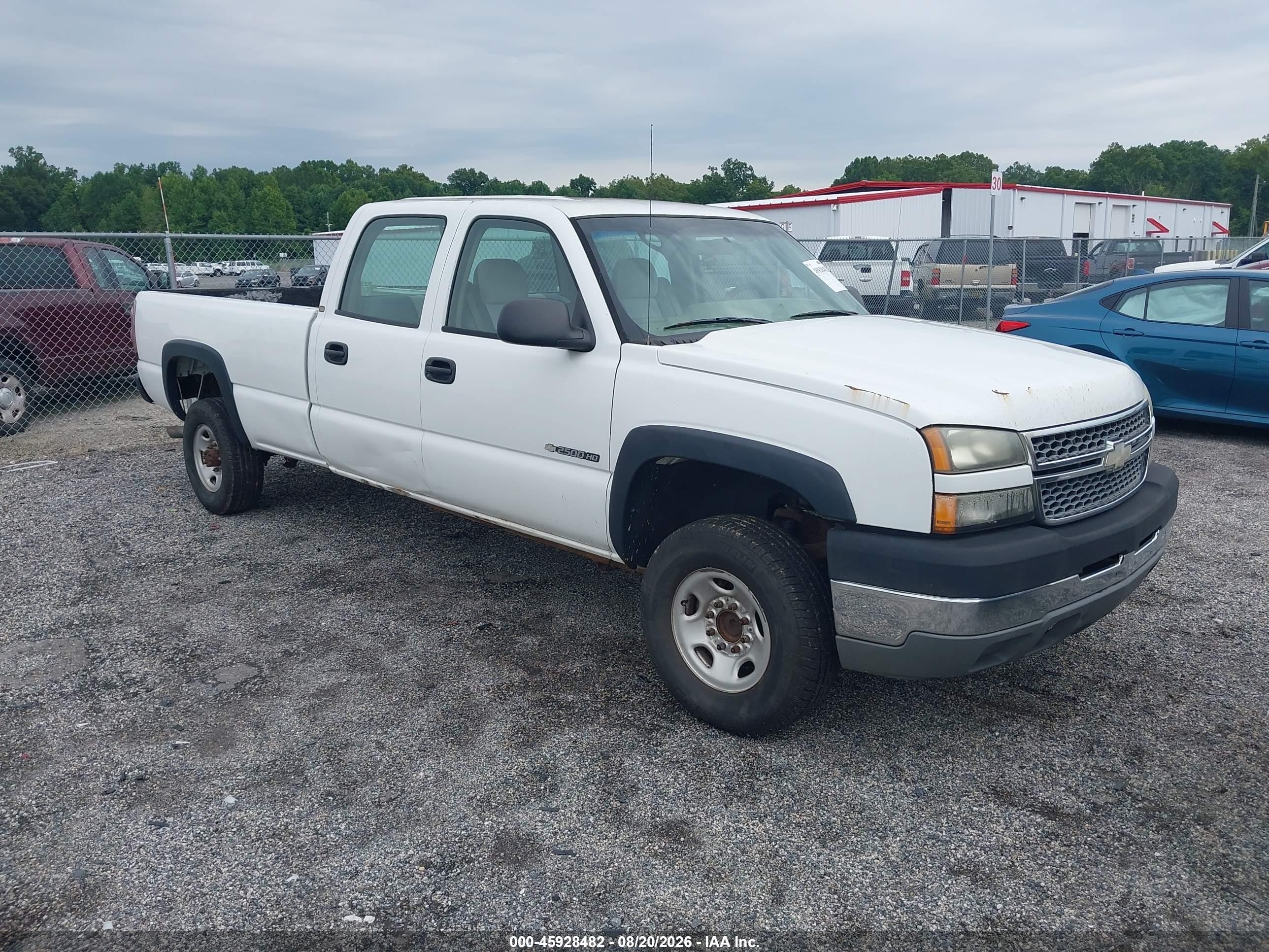 2005 Chevrolet Silverado 2500hd Work Truck White vin: 1GCHC23U65F857190