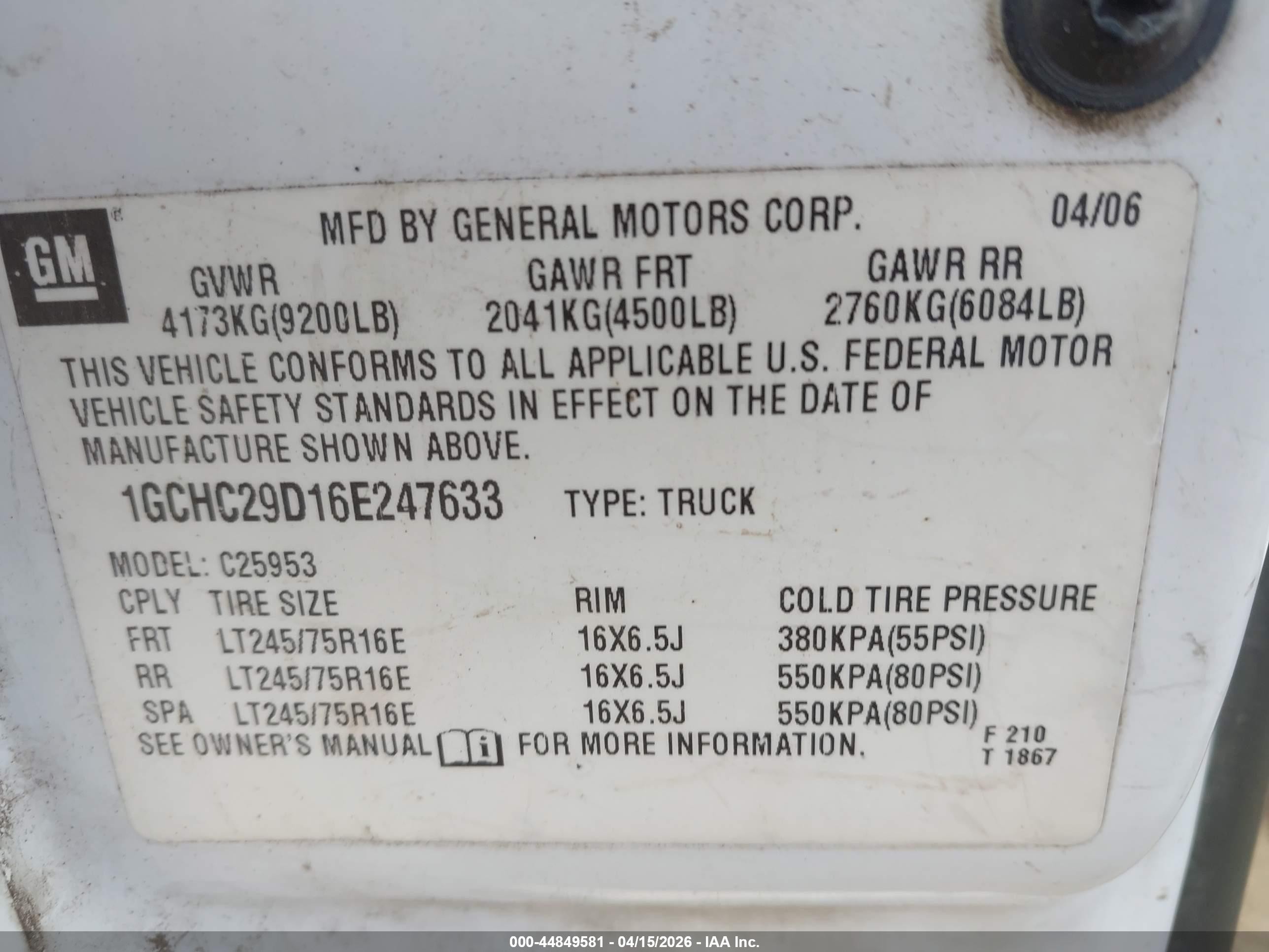 2006 Chevrolet Silverado 2500hd Lt1 White vin: 1GCHC29D16E247633