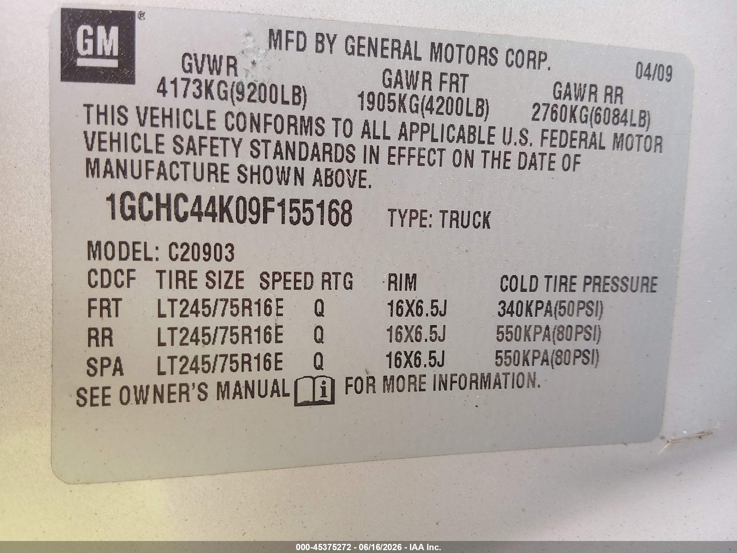 2009 Chevrolet Silverado 2500hd Work Truck Brown vin: 1GCHC44K09F155168