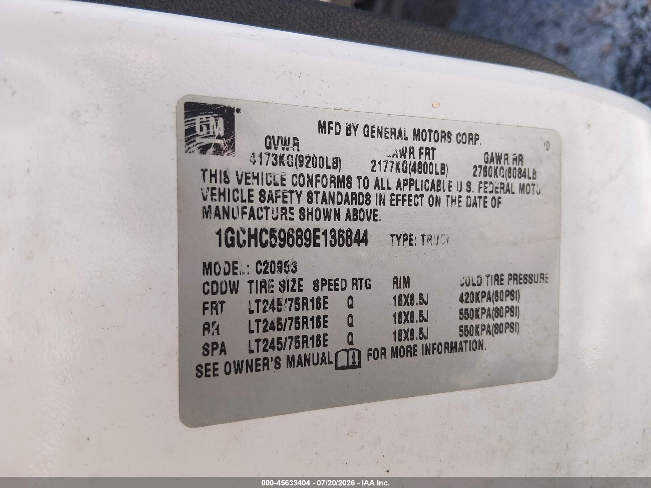 2009 Chevrolet Silverado 2500hd Lt Белый vin: 1GCHC59689E136844