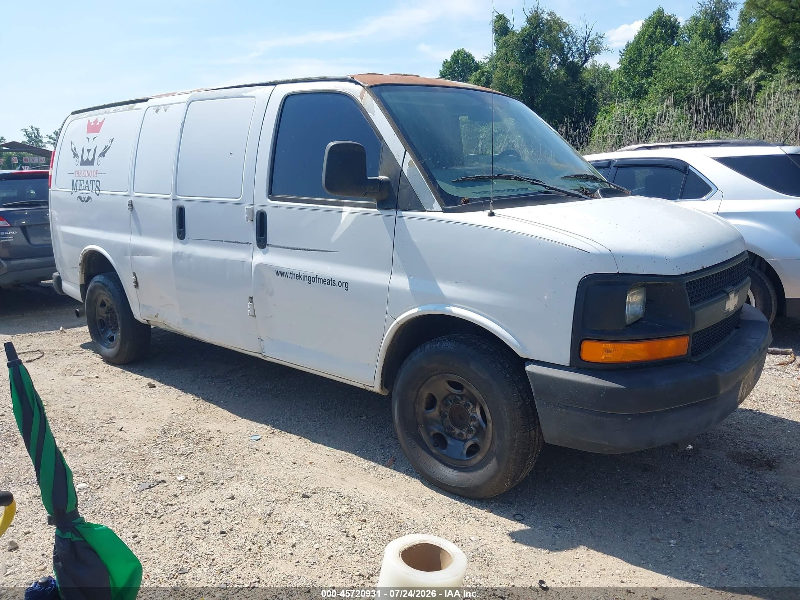 2009 Chevrolet Express Work Van White vin: 1GCHG35CX91151146