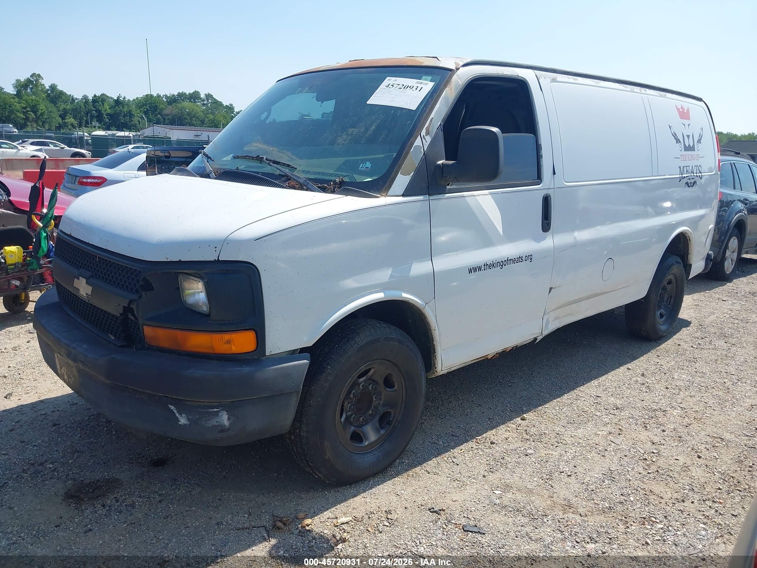 2009 Chevrolet Express Work Van White vin: 1GCHG35CX91151146