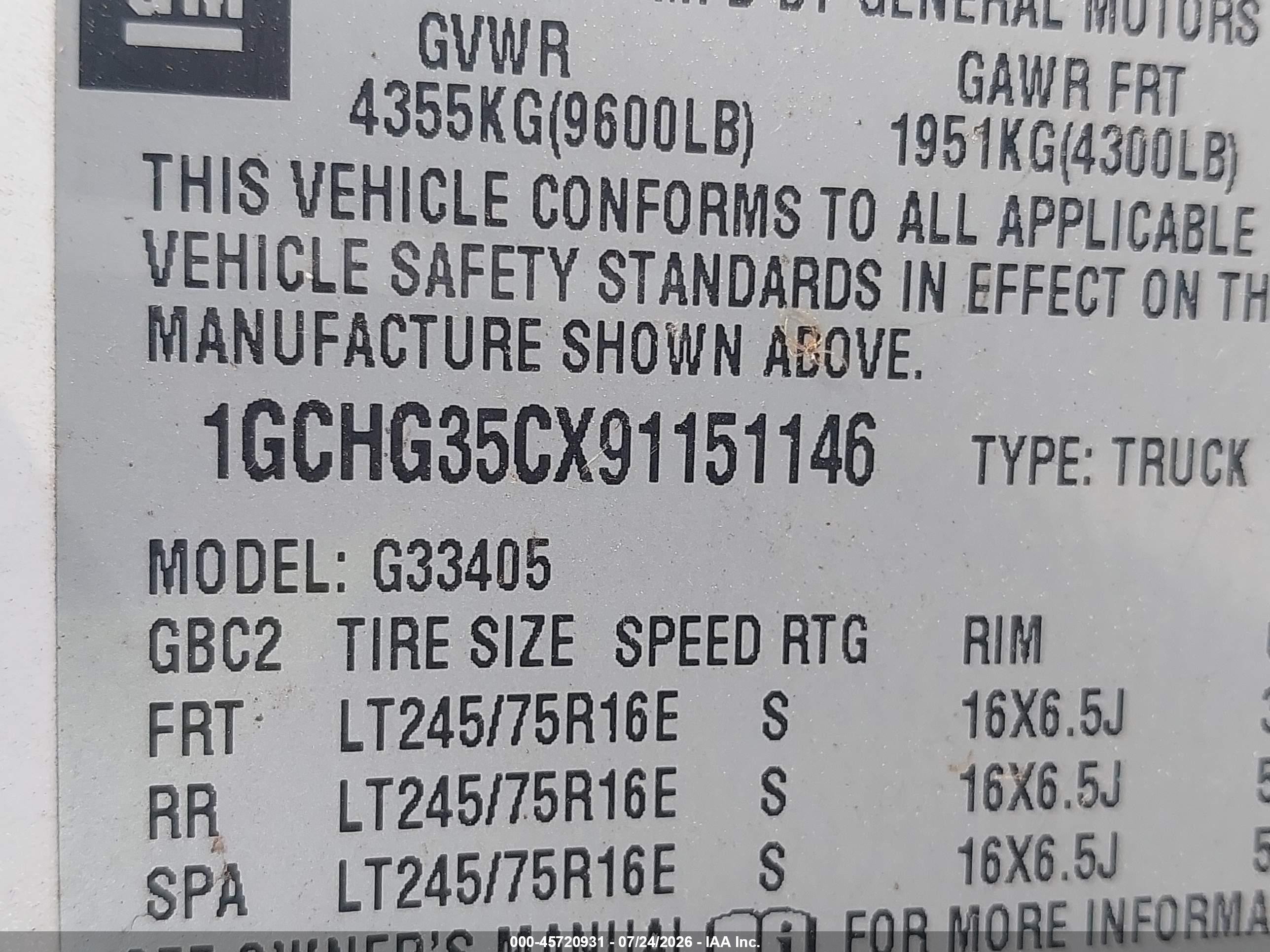 2009 Chevrolet Express Work Van White vin: 1GCHG35CX91151146