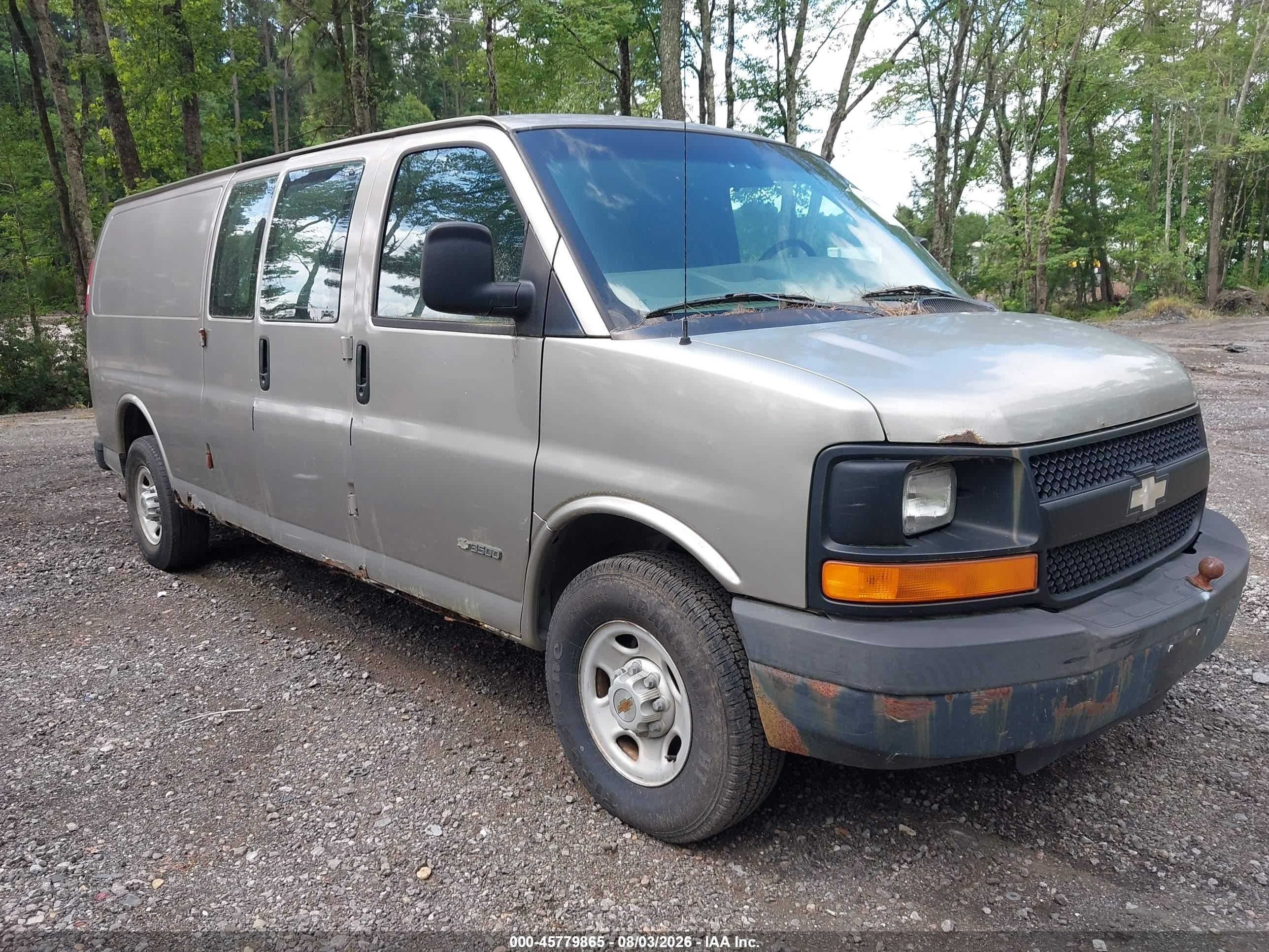 2003 Chevrolet Express Cargo Van   Gray vin: 1GCHG39U631123628