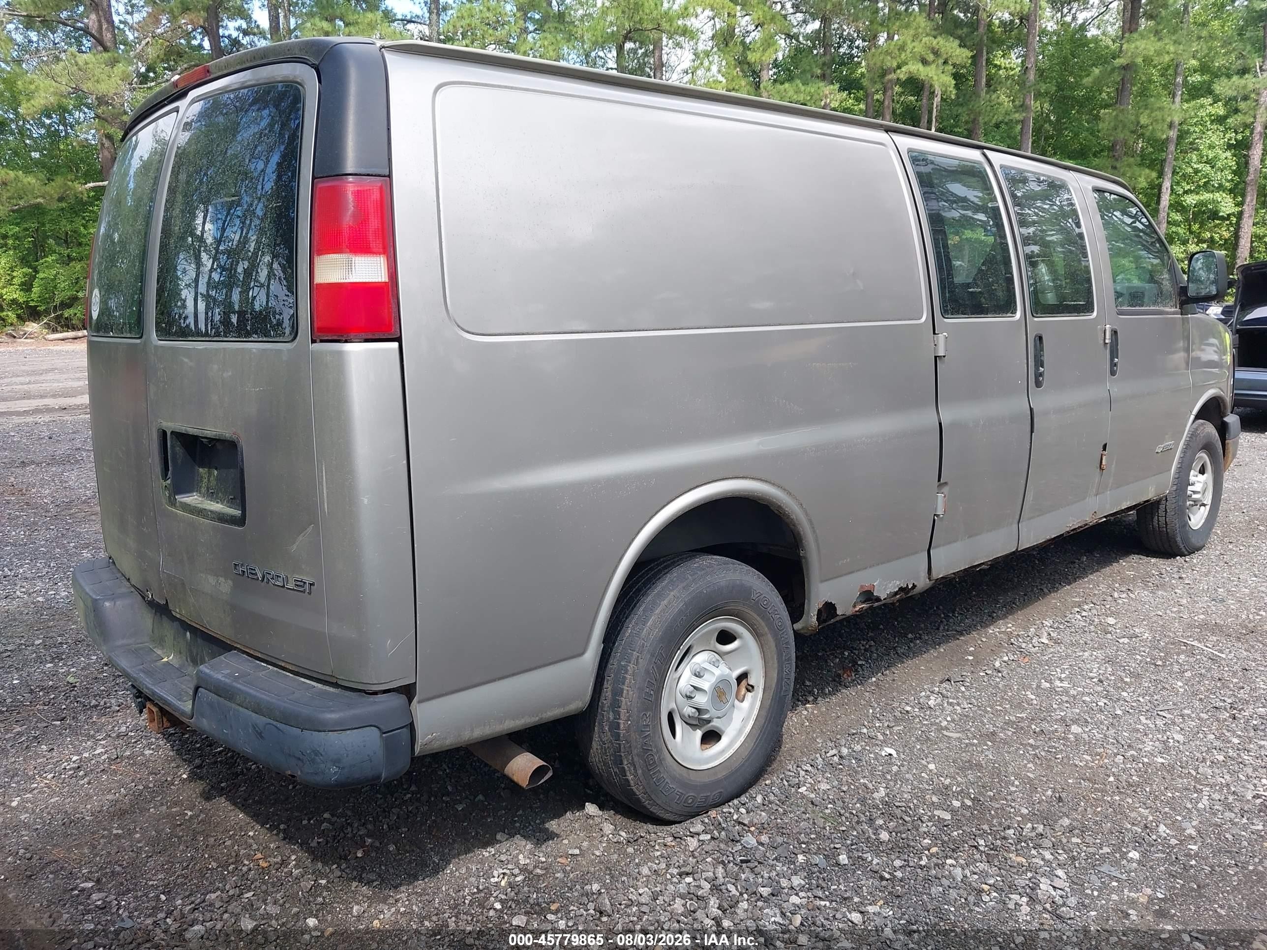 2003 Chevrolet Express Cargo Van   Gray vin: 1GCHG39U631123628