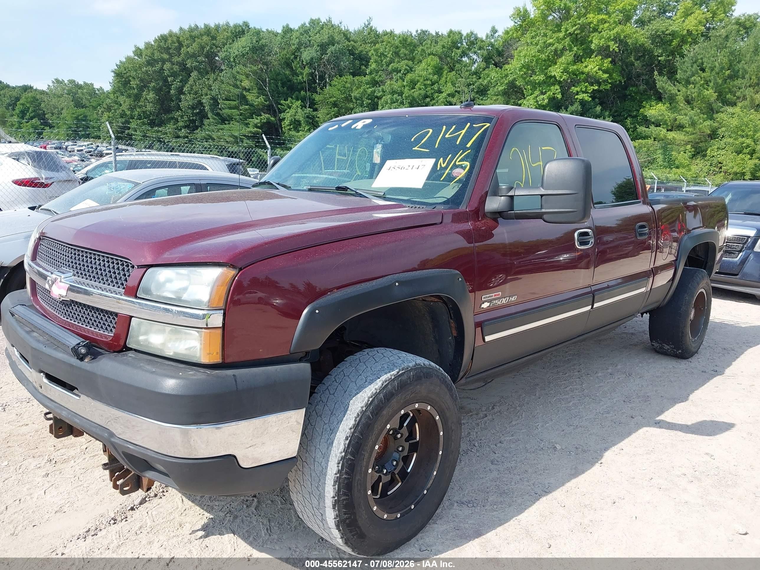 2003 Chevrolet Silverado 2500hd Lt Maroon vin: 1GCHK23123F110661