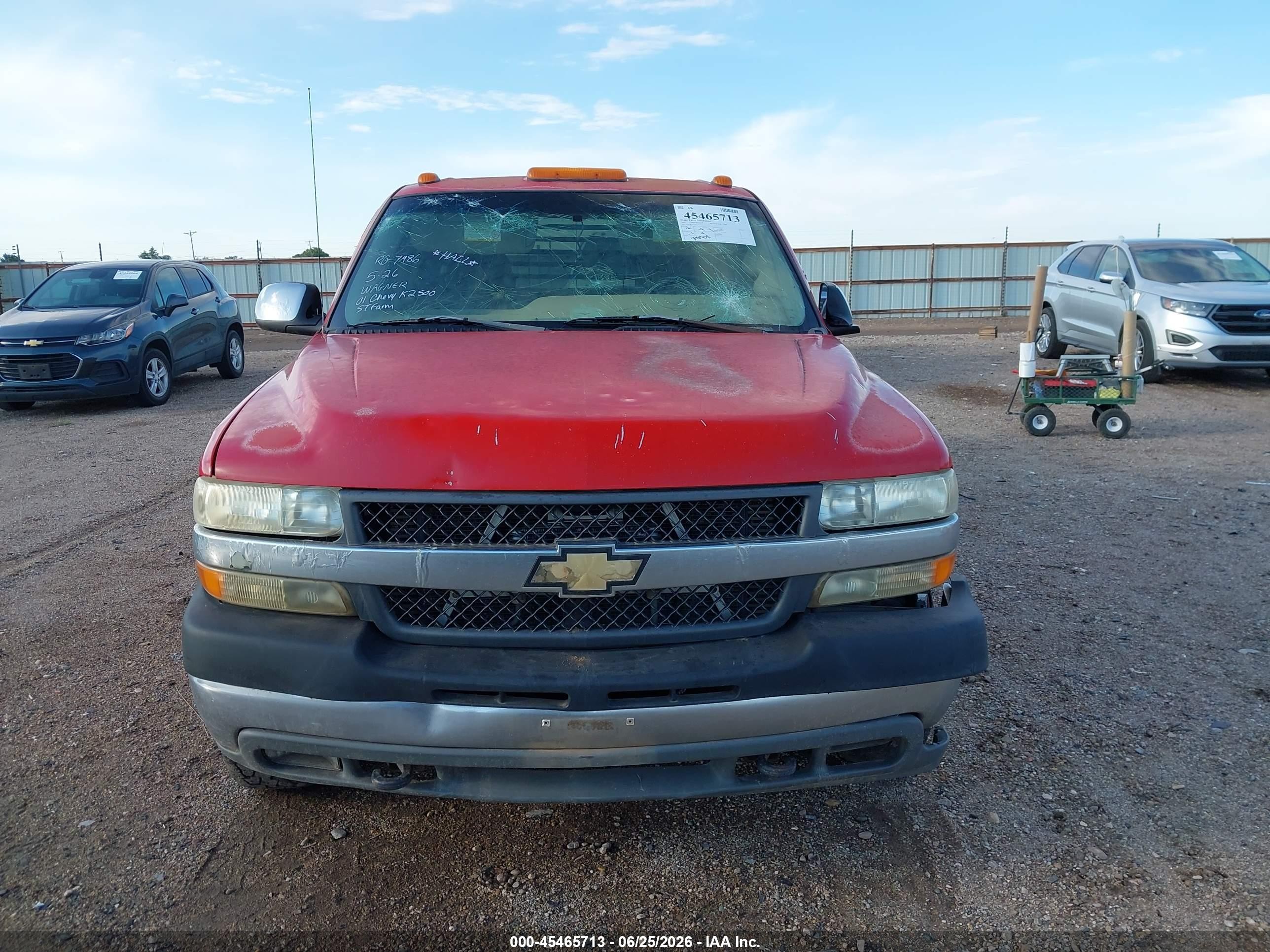 2001 Chevrolet Silverado 2500hd Ls Red vin: 1GCHK23141F131184
