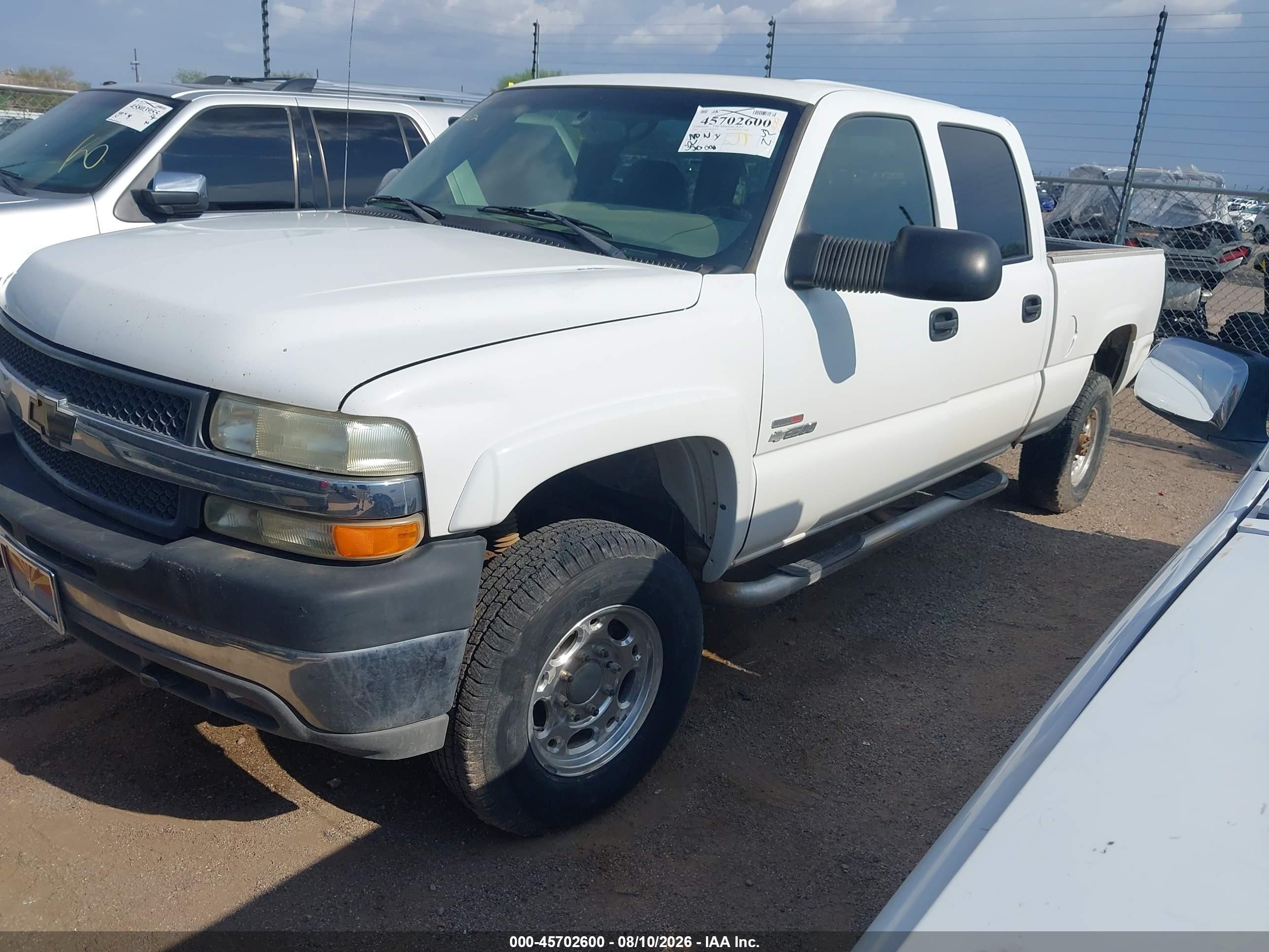 2002 Chevrolet Silverado 2500hd Ls White vin: 1GCHK23152F174935