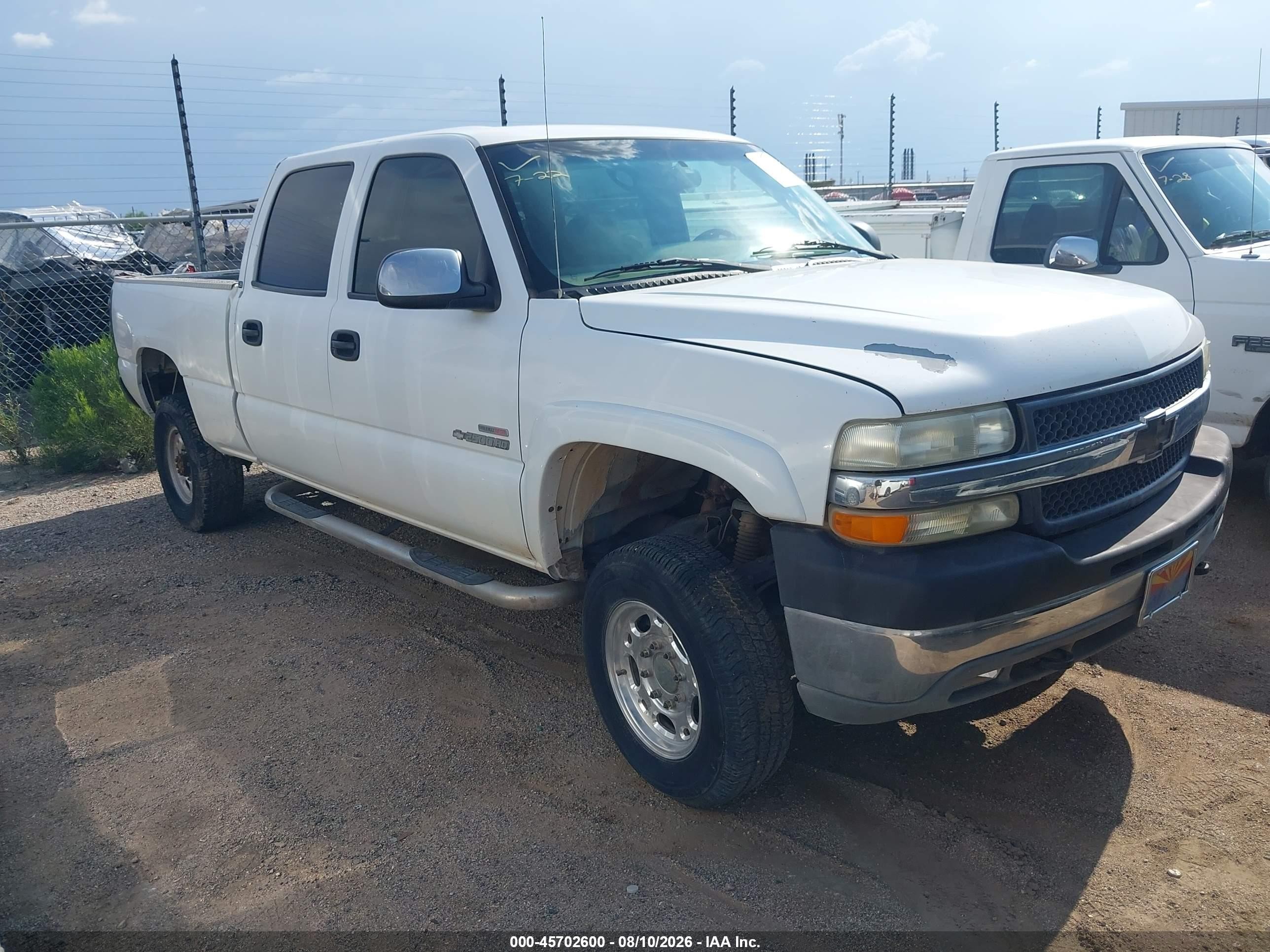 2002 Chevrolet Silverado 2500hd Ls White vin: 1GCHK23152F174935