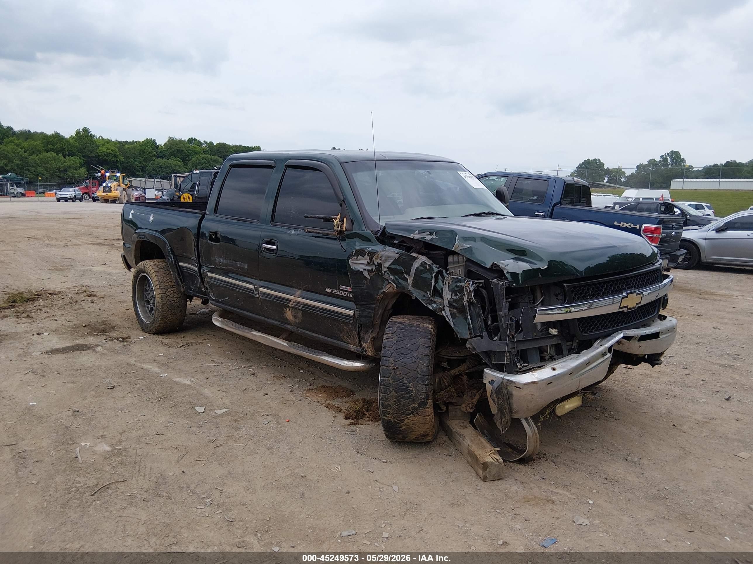 2002 Chevrolet Silverado 2500hd Ls Зеленый vin: 1GCHK23172F163869