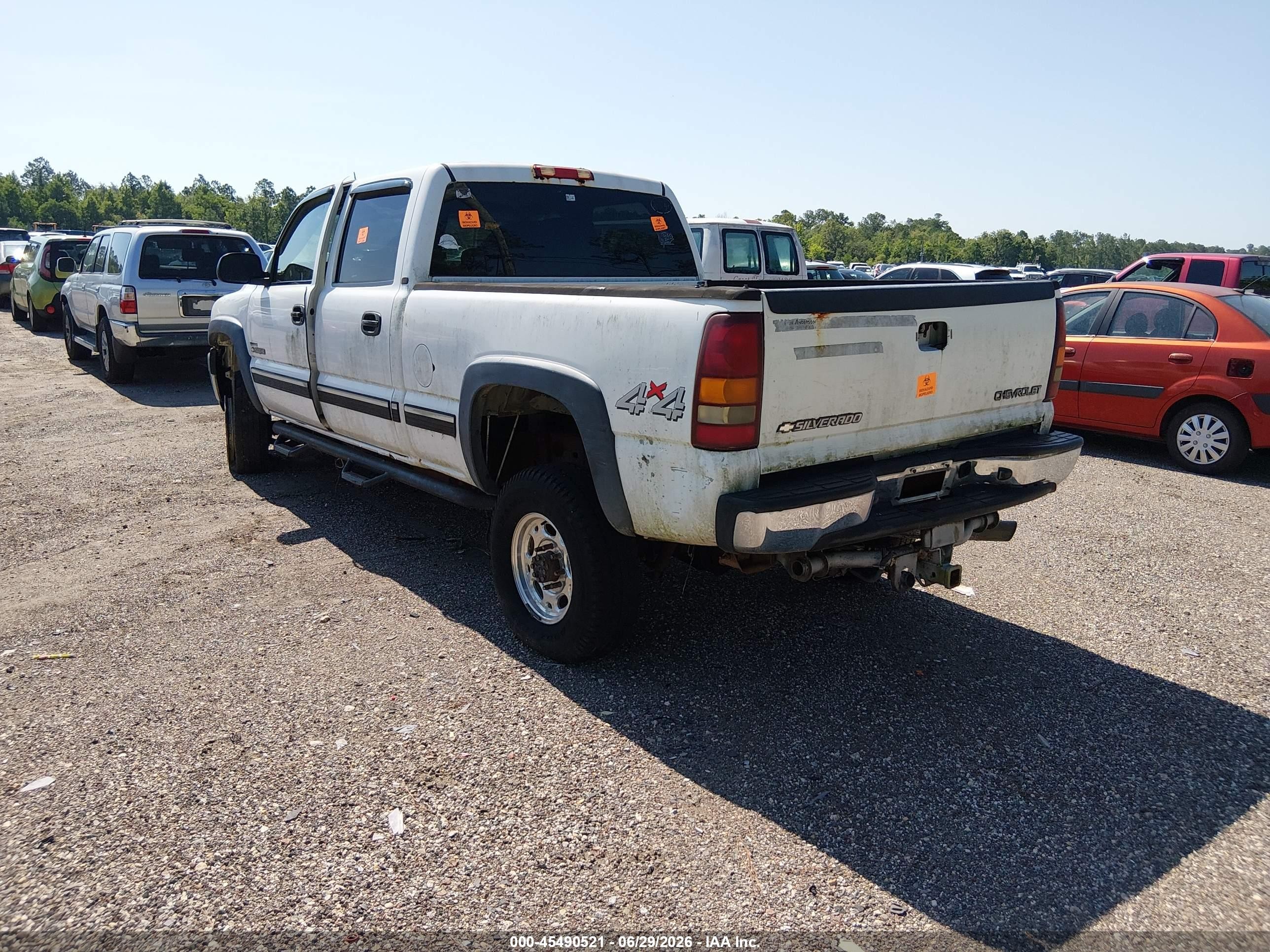 2002 Chevrolet Silverado 2500hd Lt White vin: 1GCHK231X2F183503