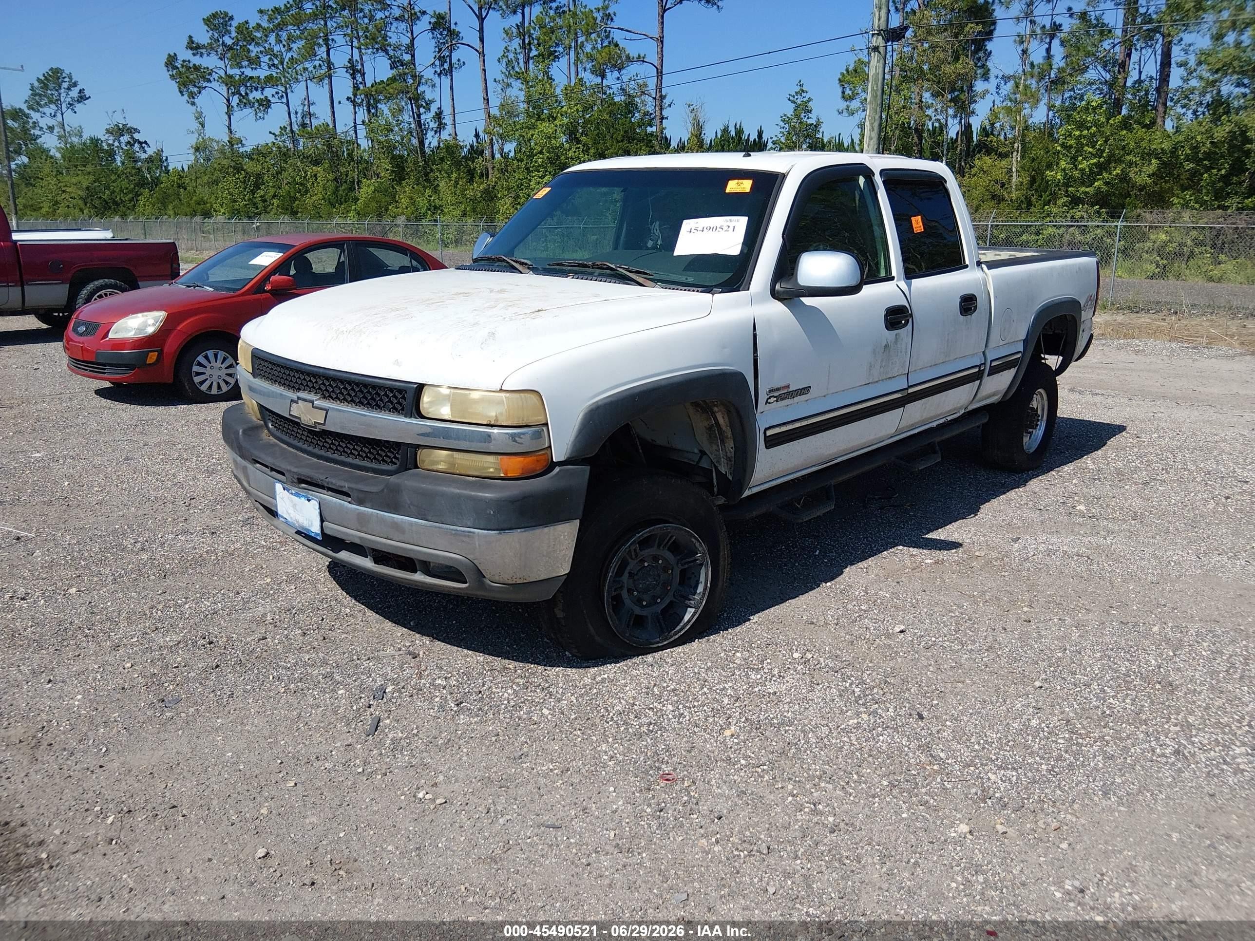 2002 Chevrolet Silverado 2500hd Lt White vin: 1GCHK231X2F183503