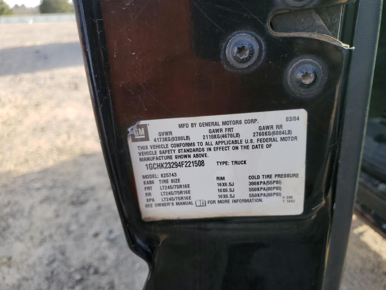 2004 Chevrolet Silverado K2500 Heavy Duty Черный vin: 1GCHK23294F221508