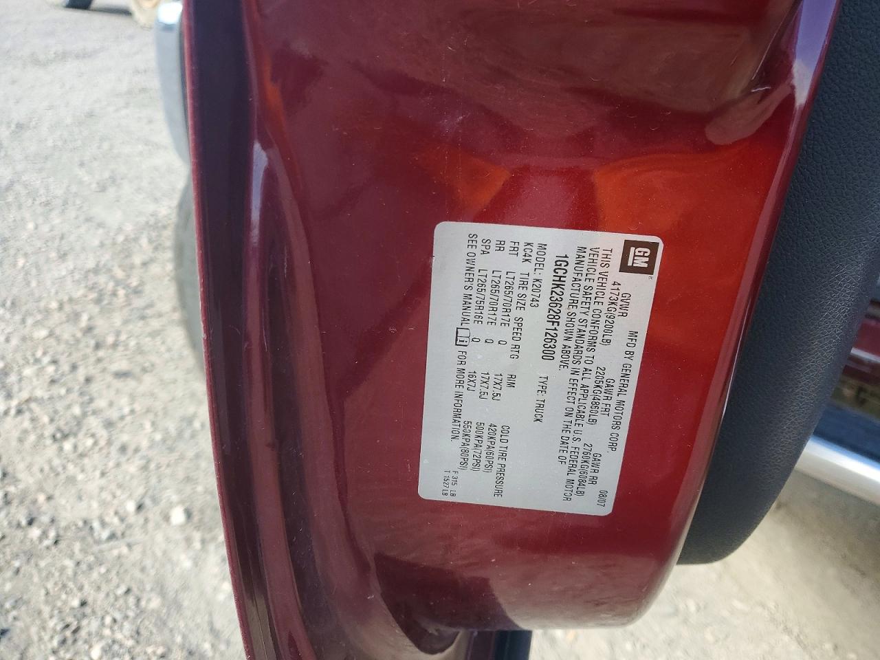 2008 Chevrolet Silverado K2500 Heavy Duty Red vin: 1GCHK23628F126300