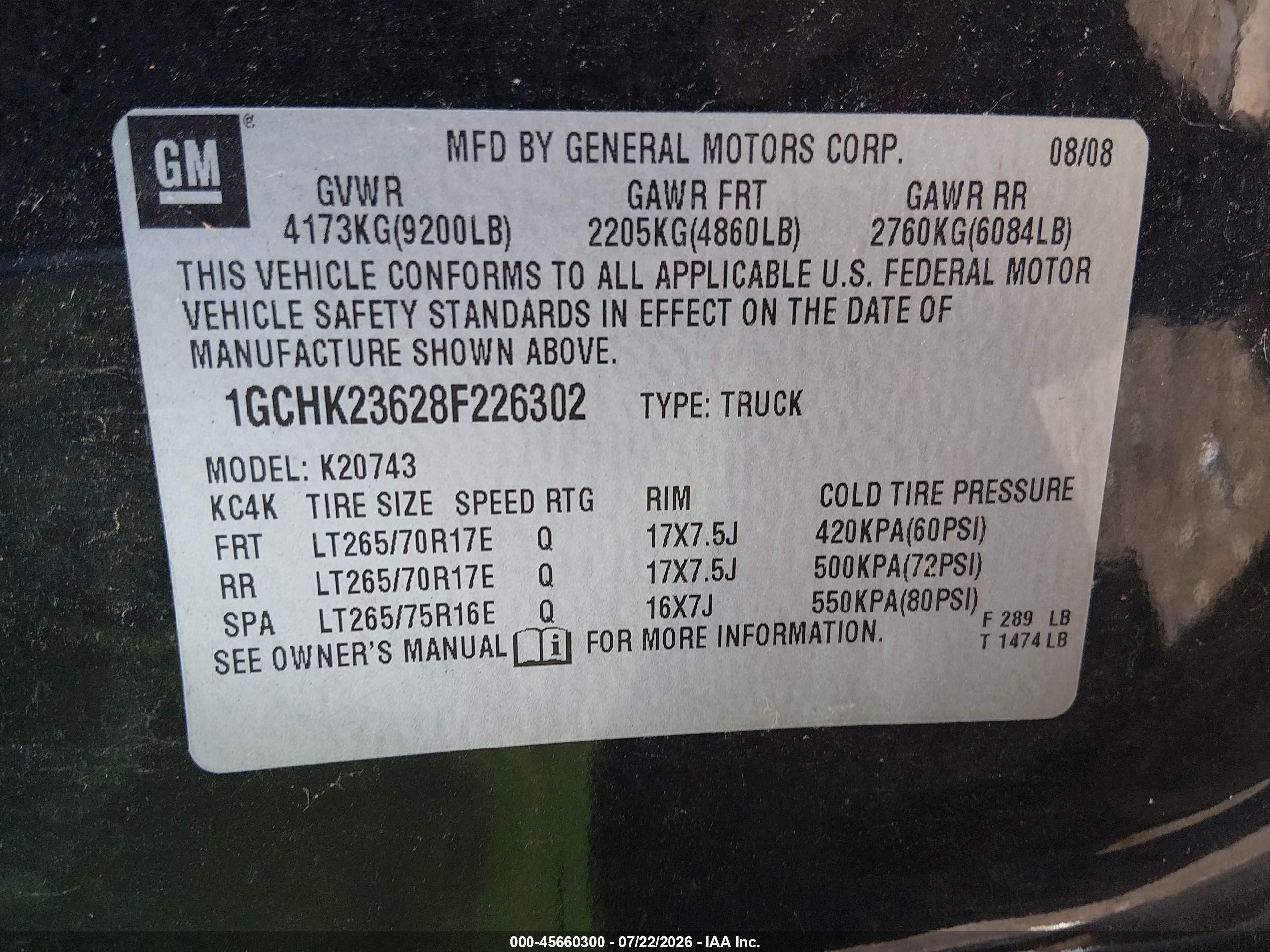 2008 Chevrolet Silverado 2500hd Ltz Black vin: 1GCHK23628F226302