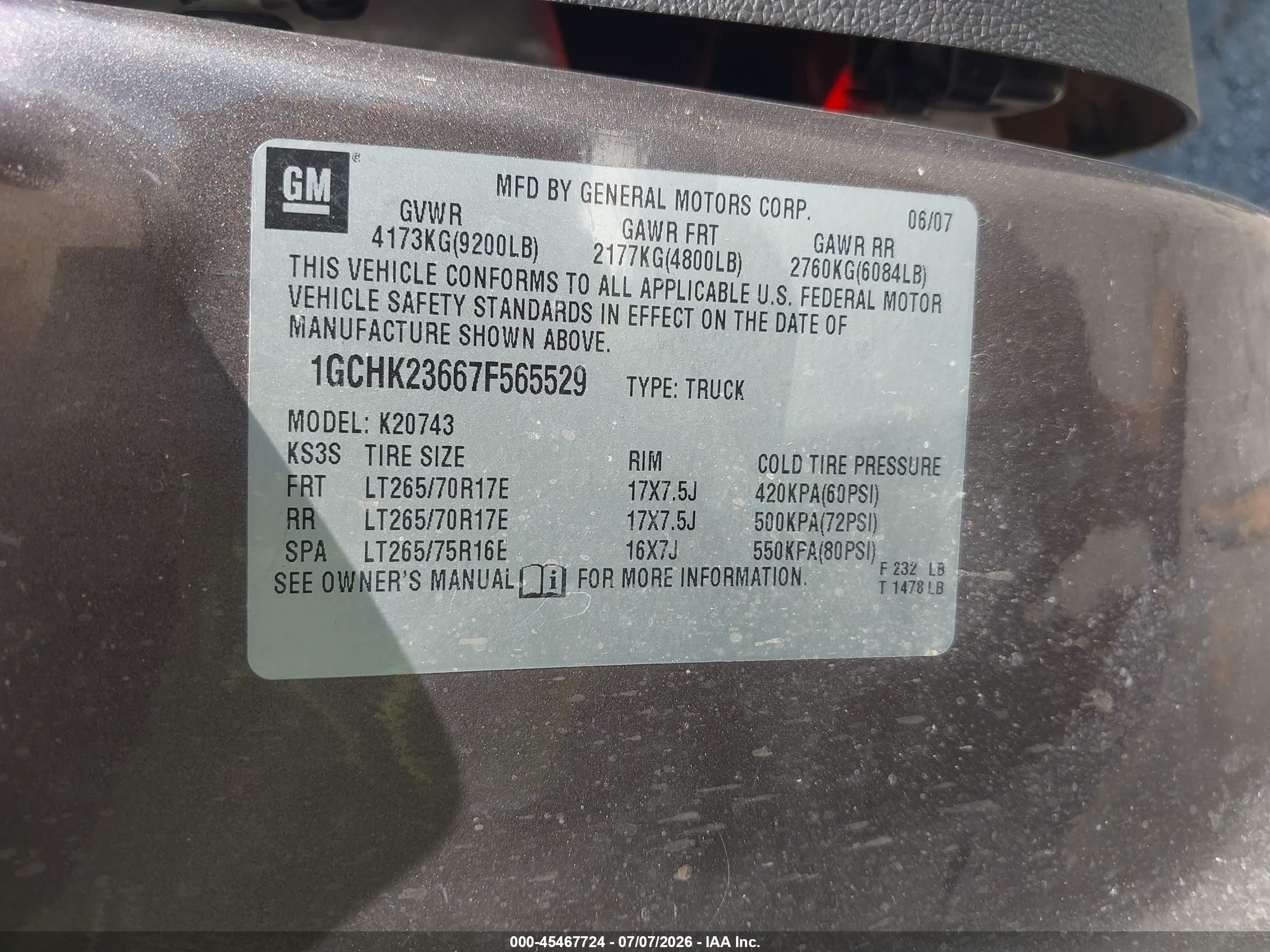 2007 Chevrolet Silverado 2500hd Ltz Gray vin: 1GCHK23667F565529