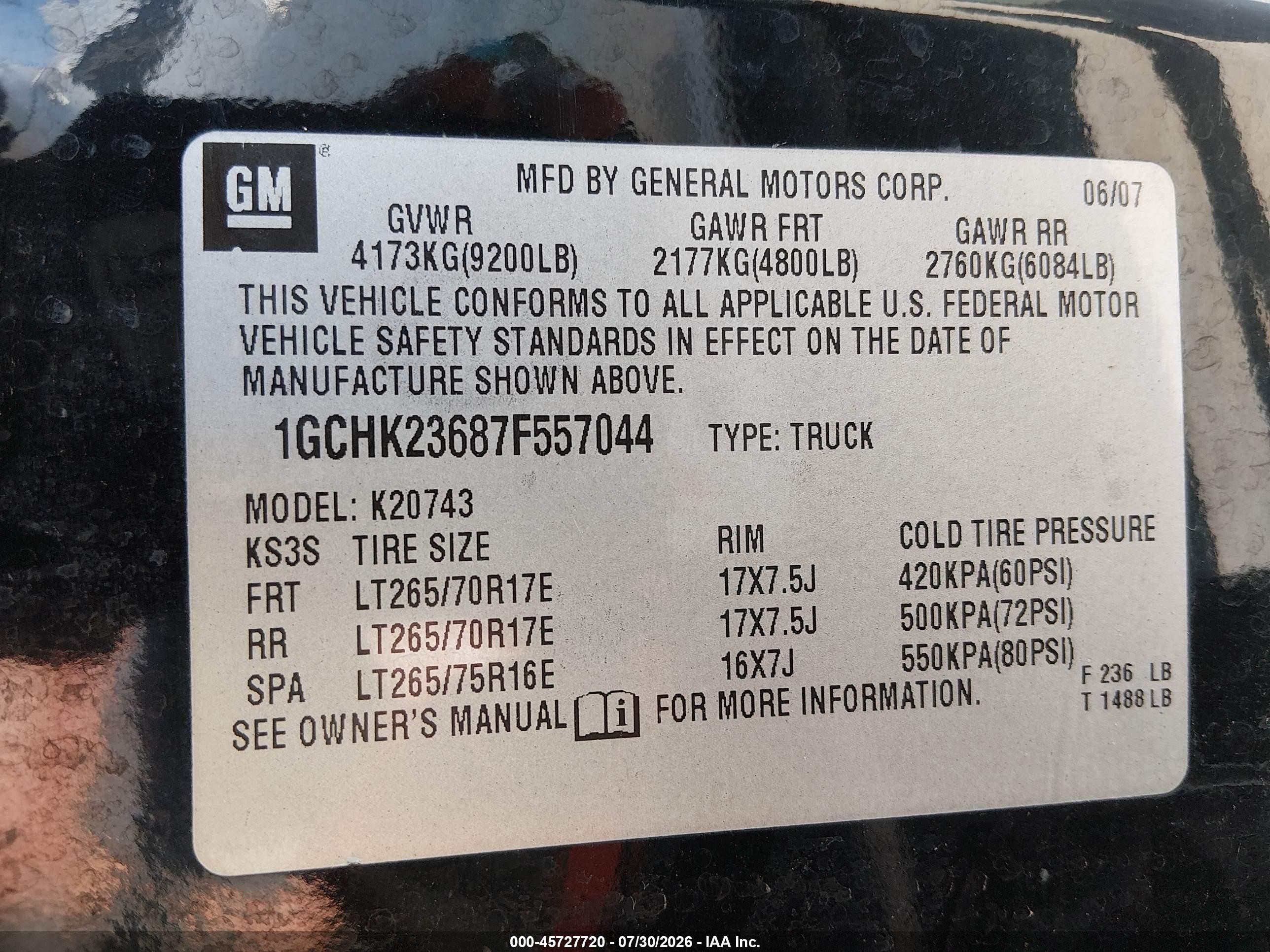 2007 Chevrolet Silverado 2500hd Ltz Черный vin: 1GCHK23687F557044