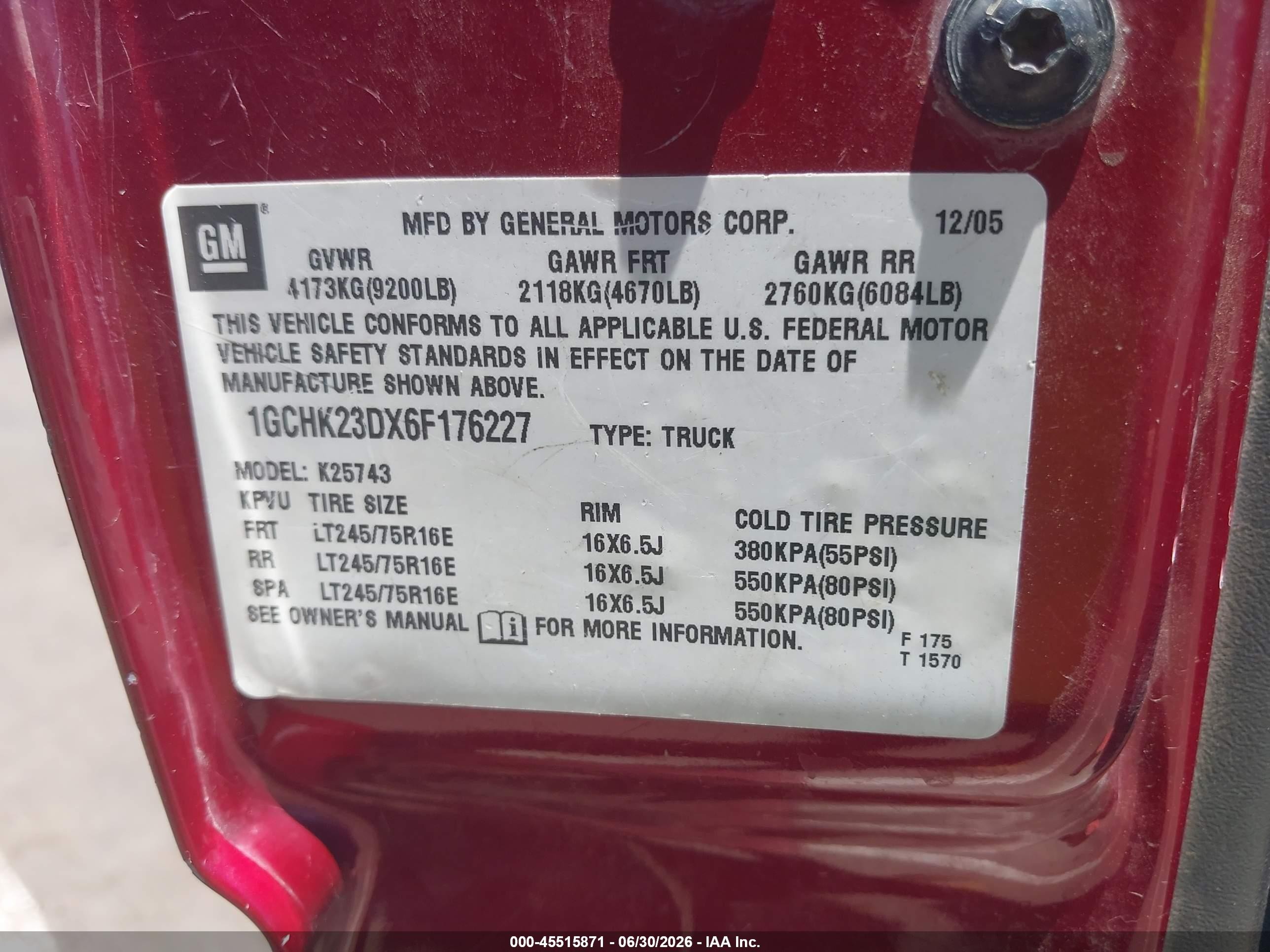 2006 Chevrolet Silverado 2500hd Lt2 Maroon vin: 1GCHK23DX6F176227