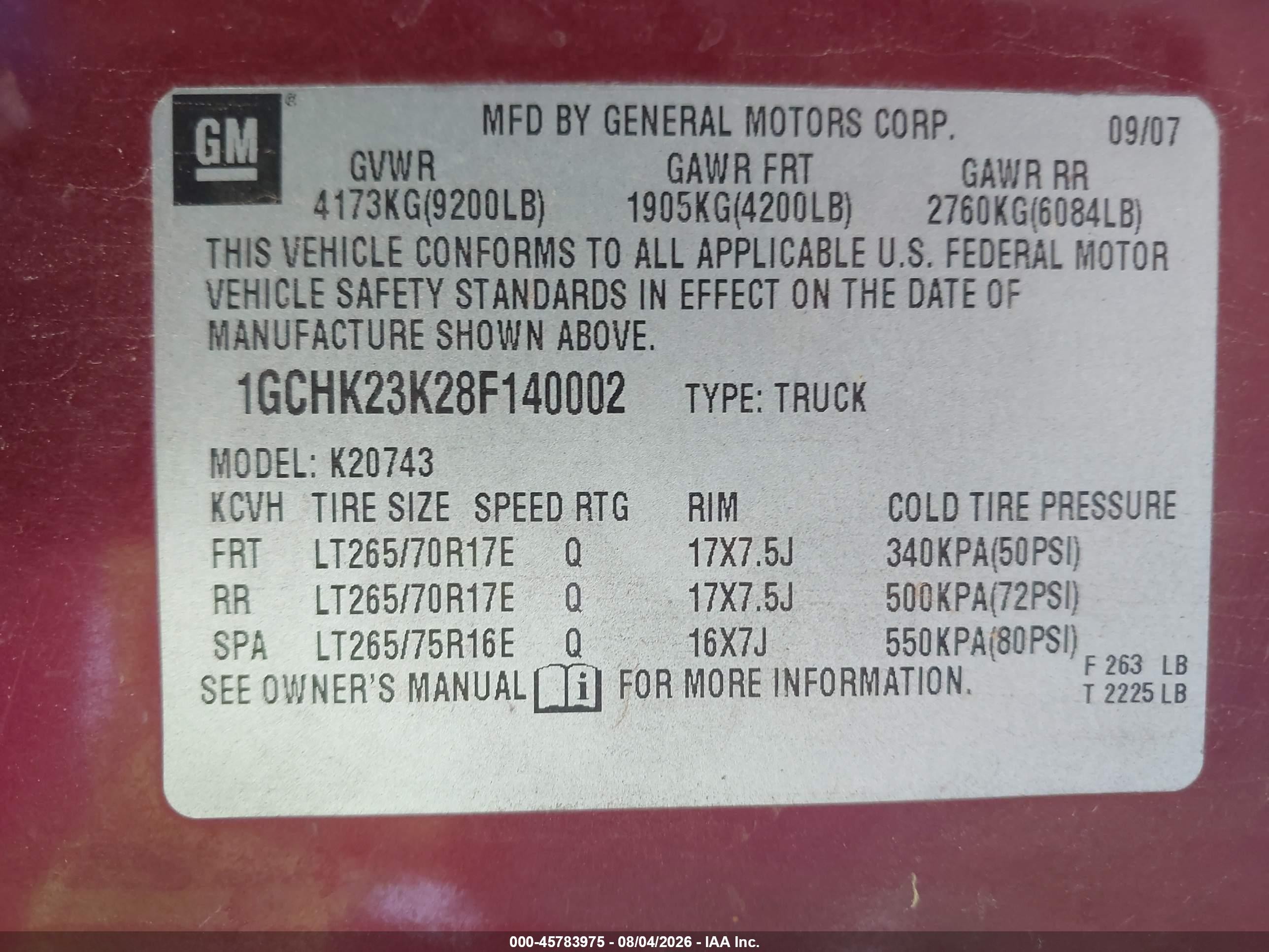 2008 Chevrolet Silverado 2500hd Ltz Burgundy vin: 1GCHK23K28F140002