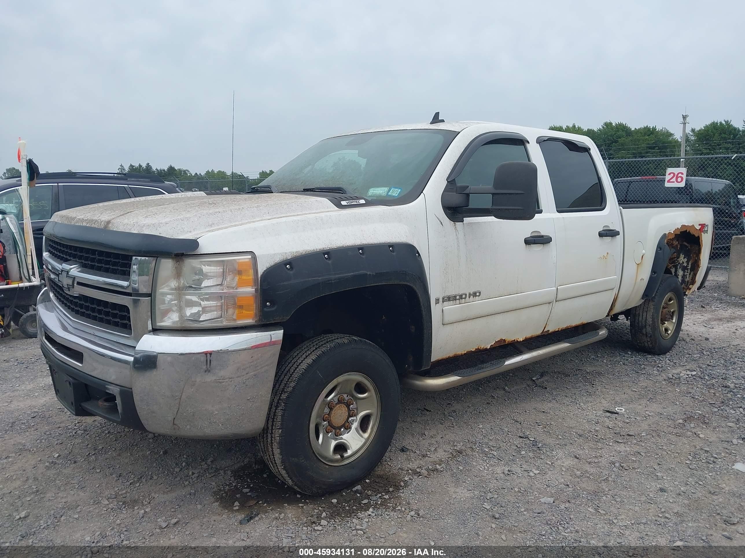 2008 Chevrolet Silverado 2500hd Lt1 White vin: 1GCHK23K48F115702