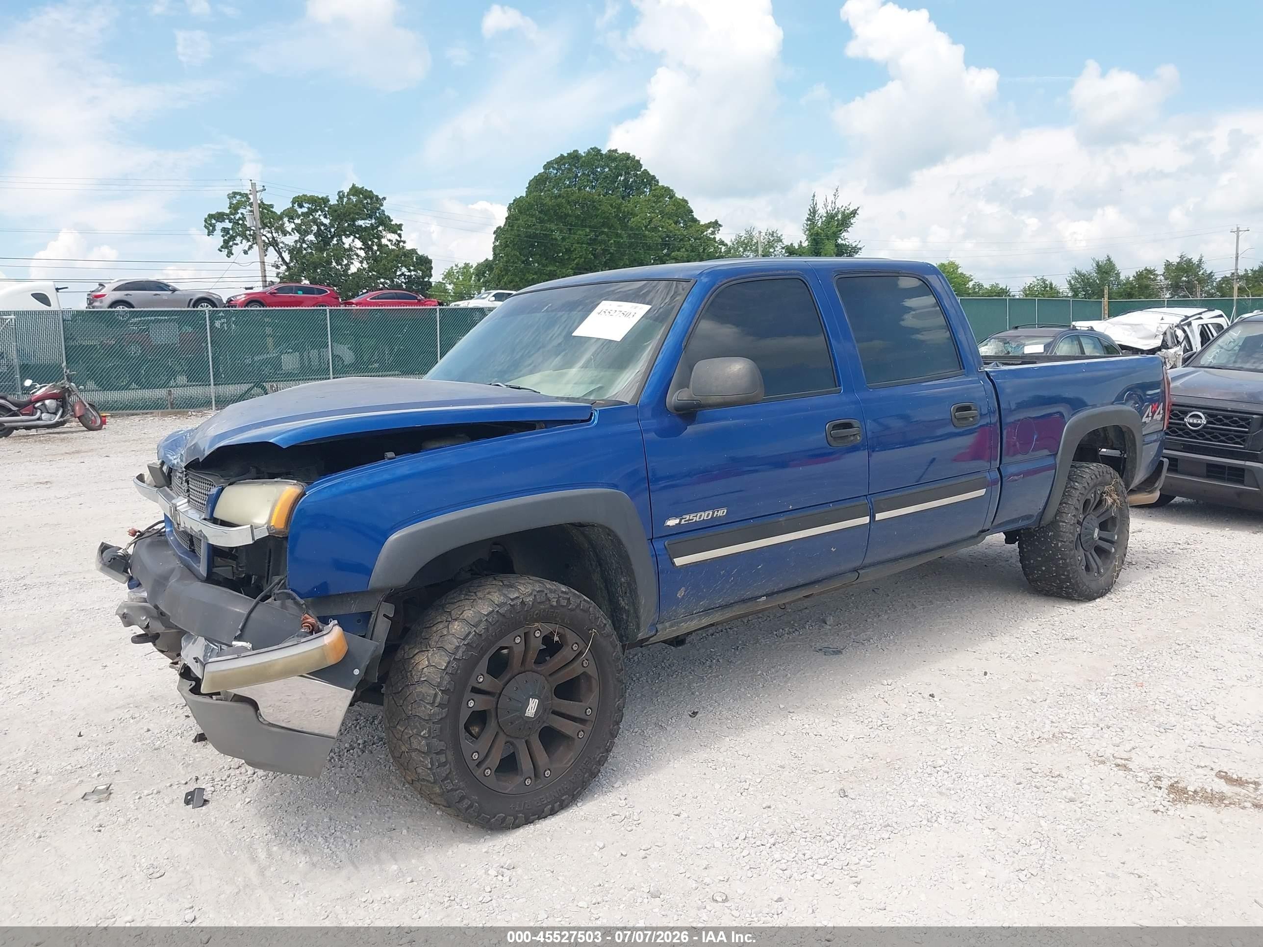 2003 Chevrolet Silverado 2500hd Ls Blue vin: 1GCHK23U03F150781