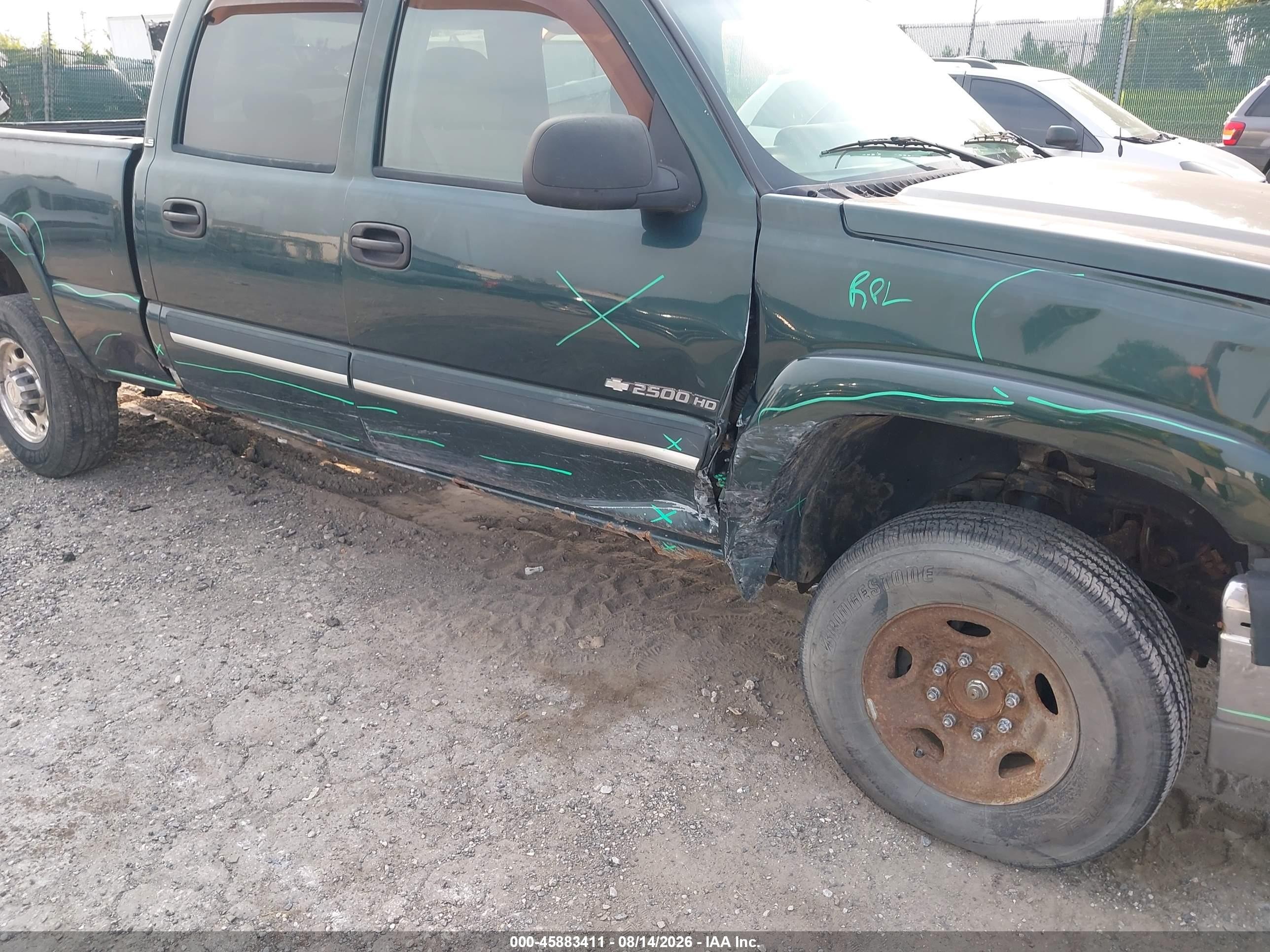 2004 Chevrolet Silverado 2500hd Ls Green vin: 1GCHK23U04F123047